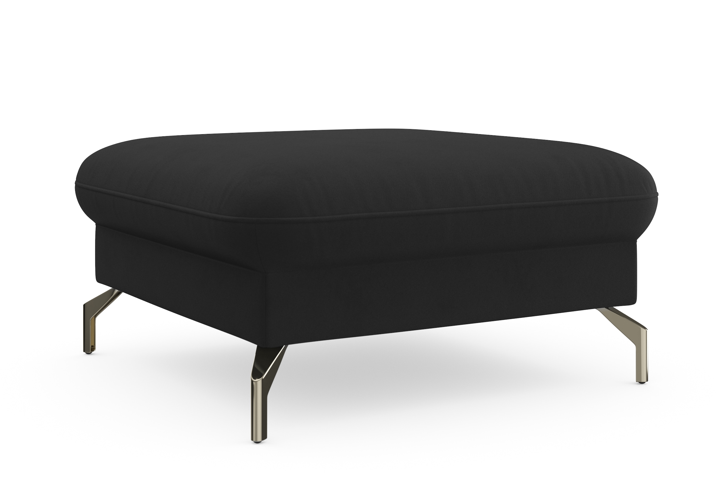 sit&more Hocker »Fashion«, inklusive Federkern, mit satinierten Nickelfüssen