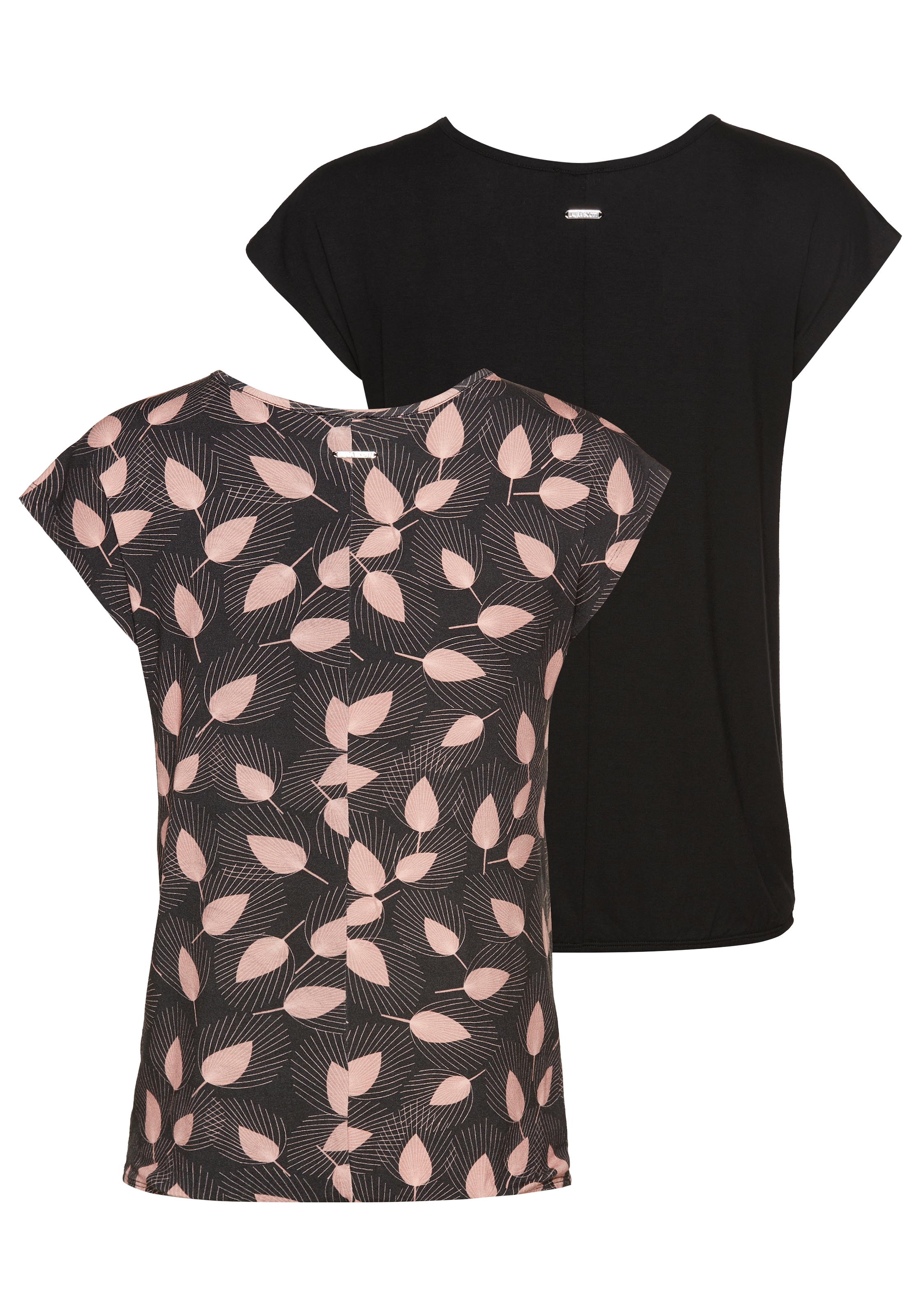 Laura Scott T-Shirt, (Packung, 2 tlg.), mit floralem Print - NEUE KOLLEKTION