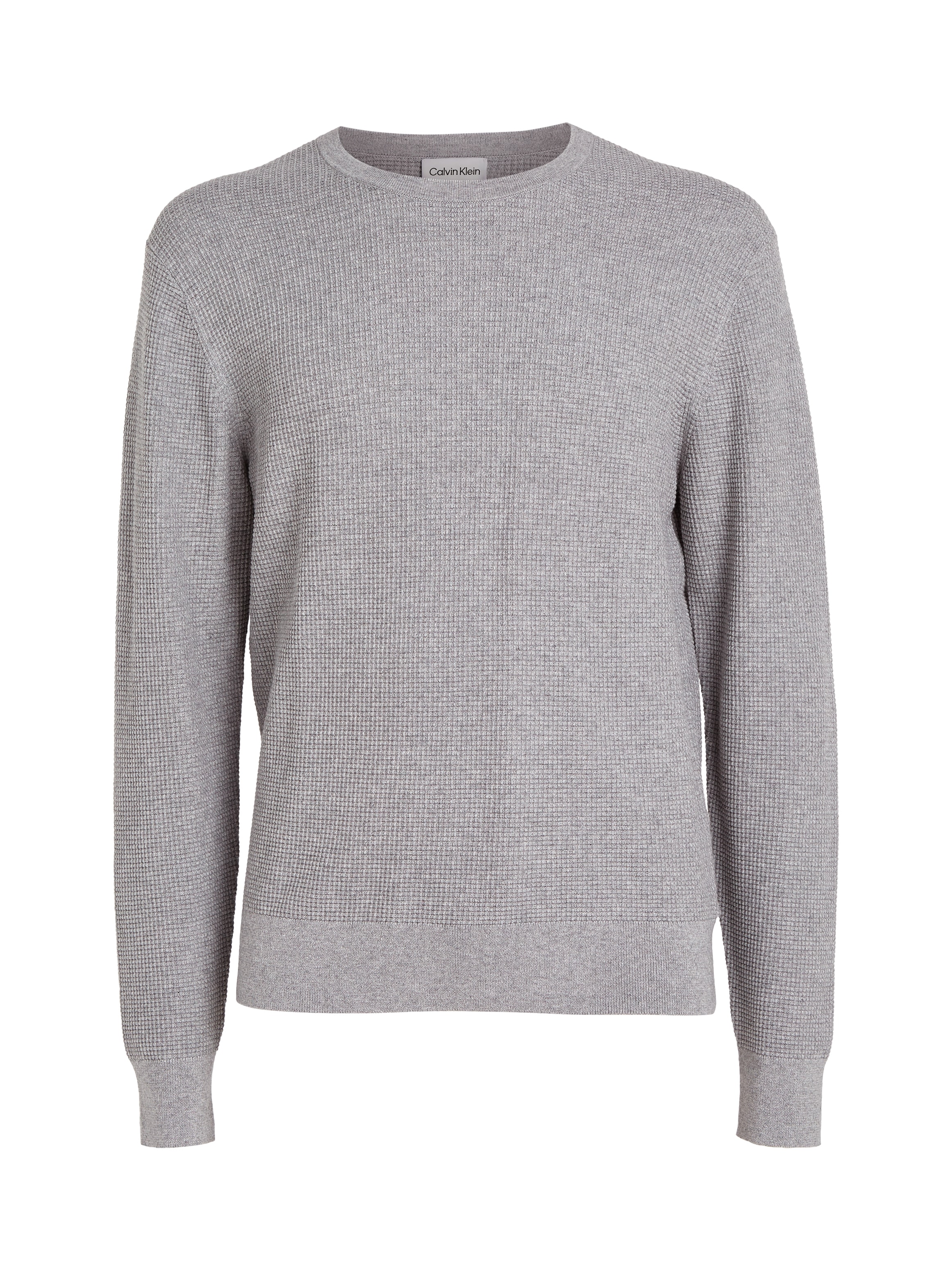 Calvin Klein Rundhalspullover »WAFFLE STRUCTURE SWEATER«, mit Markenlabel