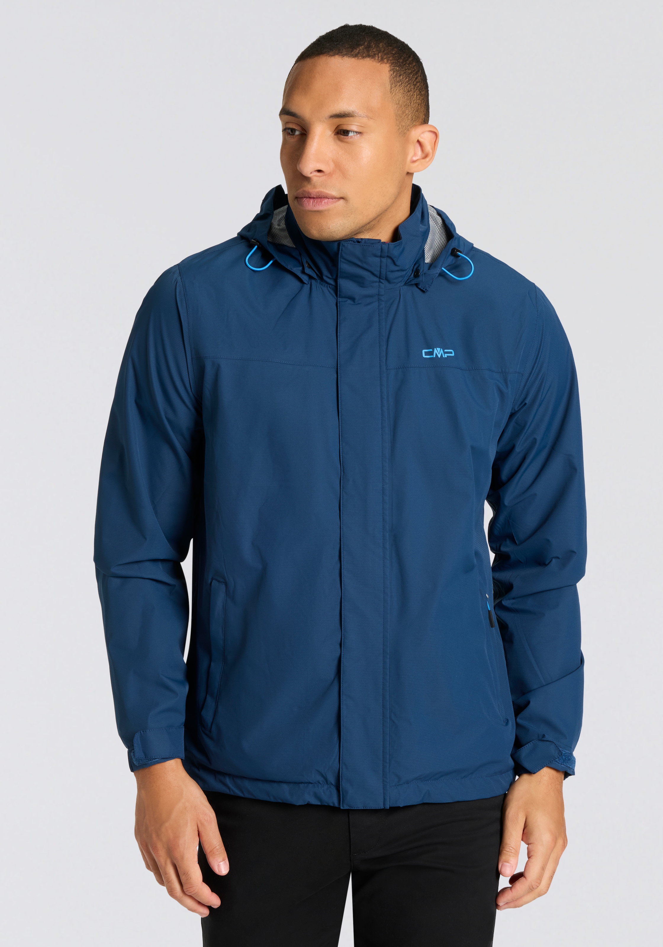 Cmp Marine Regenjacke "Man Jacket Snaps Hood" Mit Kapuze Atmungsaktiv, Wasserdicht, Winddicht, Mit Abnehmbarer Kapuze