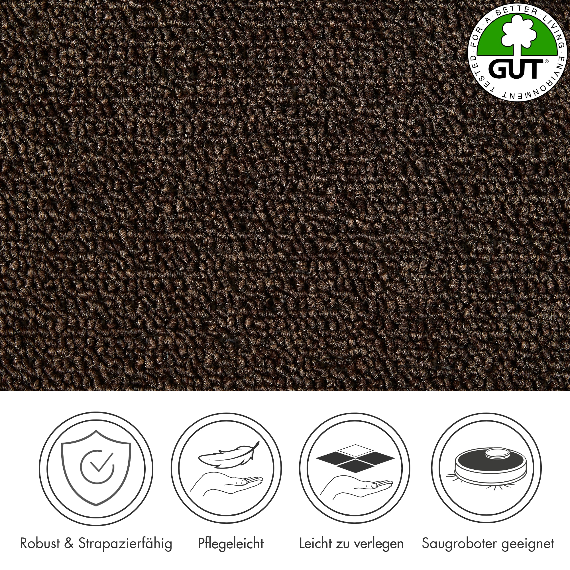 Andiamo Teppichboden »Rambo, Feinschlinge, Made in Netherlands«, rechteckig, 4,5 mm Höhe, meliert, Breite 400 cm oder 500 cm, strapazierfähig & pflegeleicht