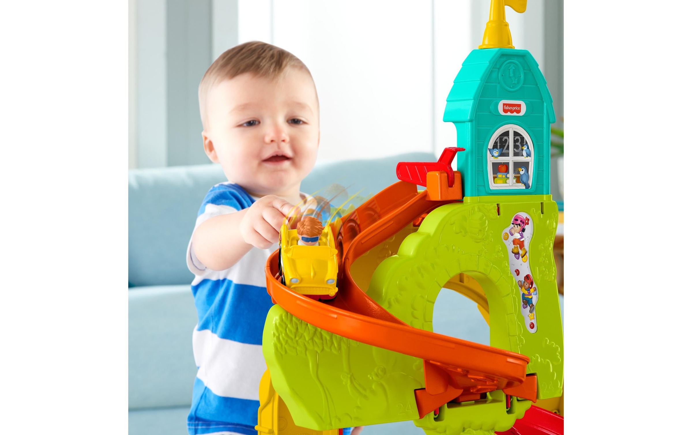 Fisher-Price® Spielwelt »Sitz&Steh Hochhausrennbahn«