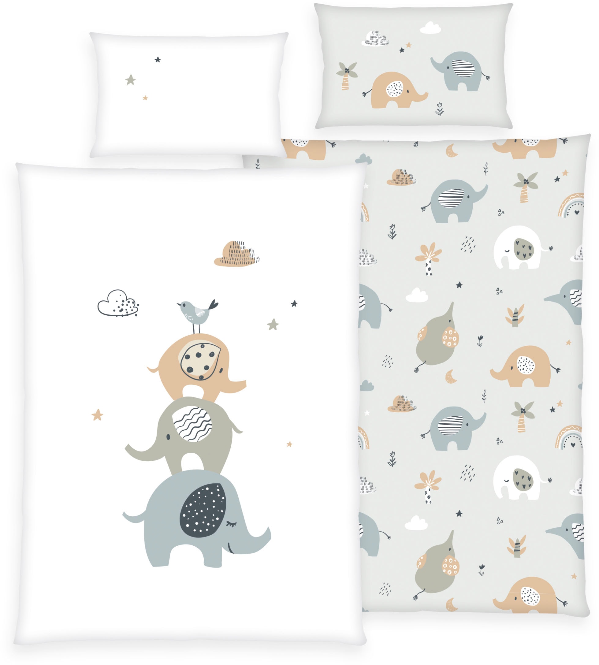 Baby Best Babybettwäsche »babybest Elephants« 2 Stk. tlg. mit liebevollem Motiv