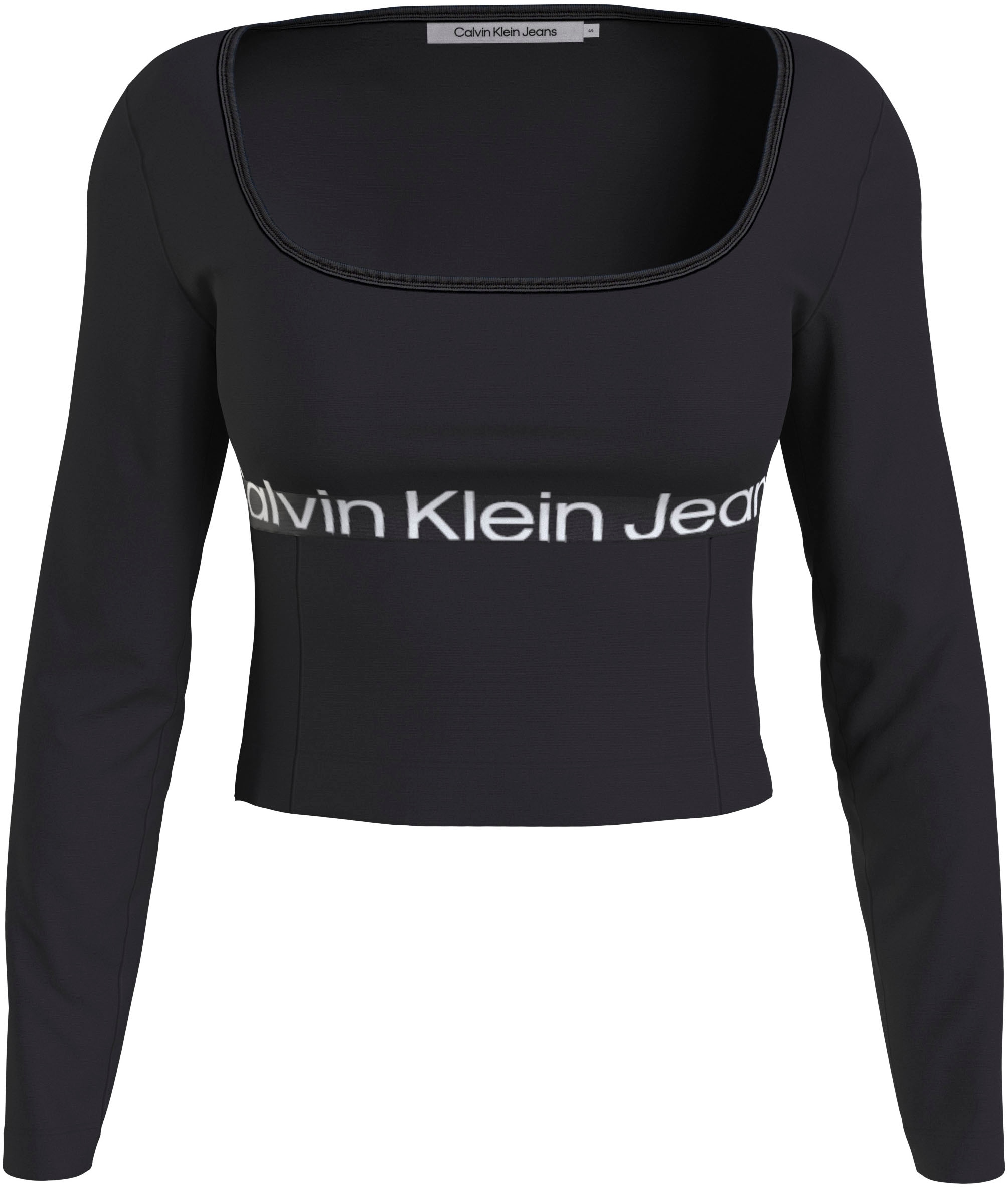 Calvin Klein Jeans T-Shirt »LOGO ELASTIC MILANO LS TOP« online kaufen |  Jelmoli-Versand | Kapuzenshirts