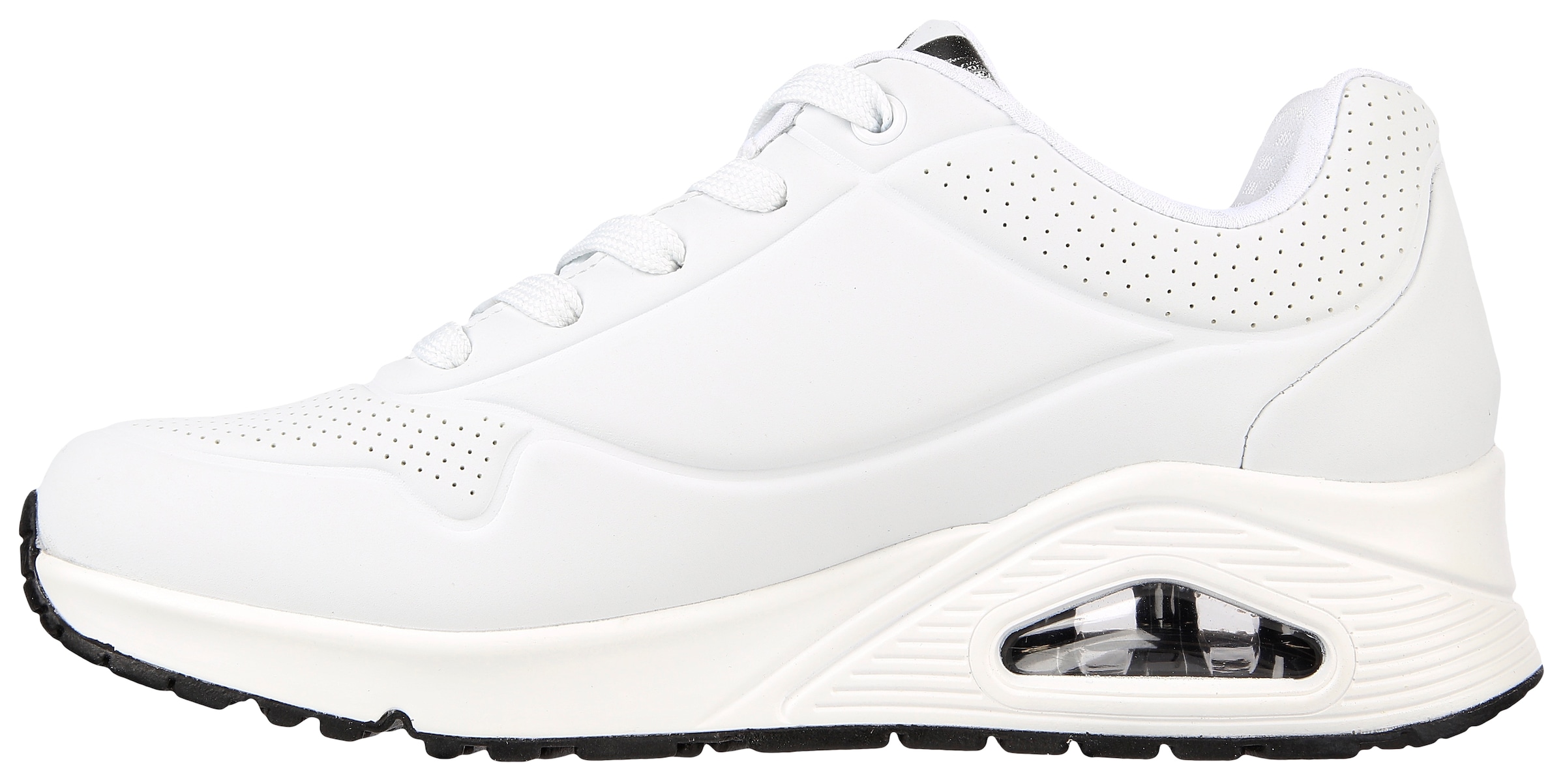 Skechers Wedgesneaker »UNO-SPREAD THE LOVE«, Freizeitschuh, Halbschuh, Schnürschuh mit coolem Graffiti-Print