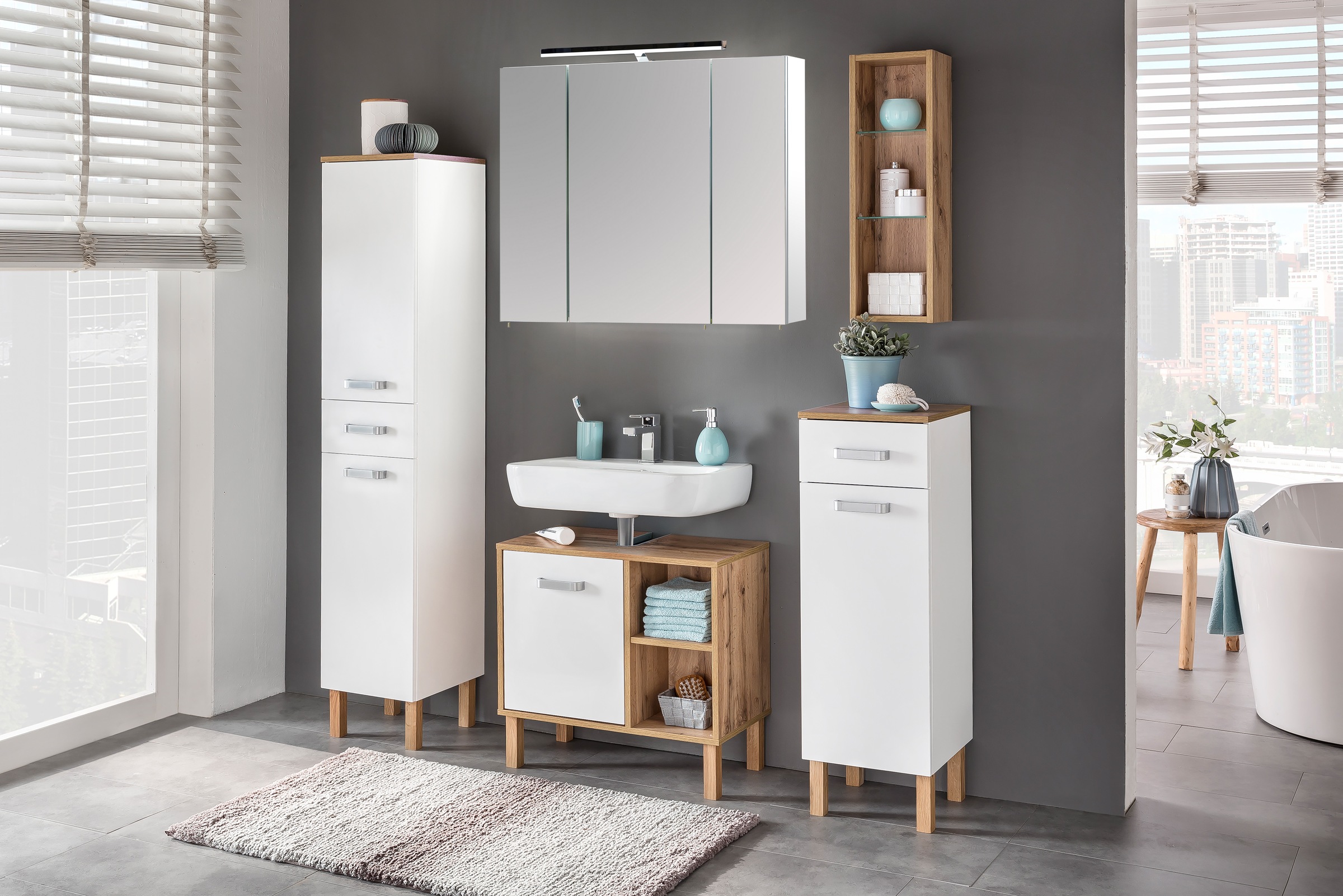 Schildmeyer Waschbeckenunterschrank "Malina, Waschbeckenunterschrank, Made in Germany, B: 65,3 cm" Solide Verarbeitung - Dieses Produkt ist in Deutschland gefertigt