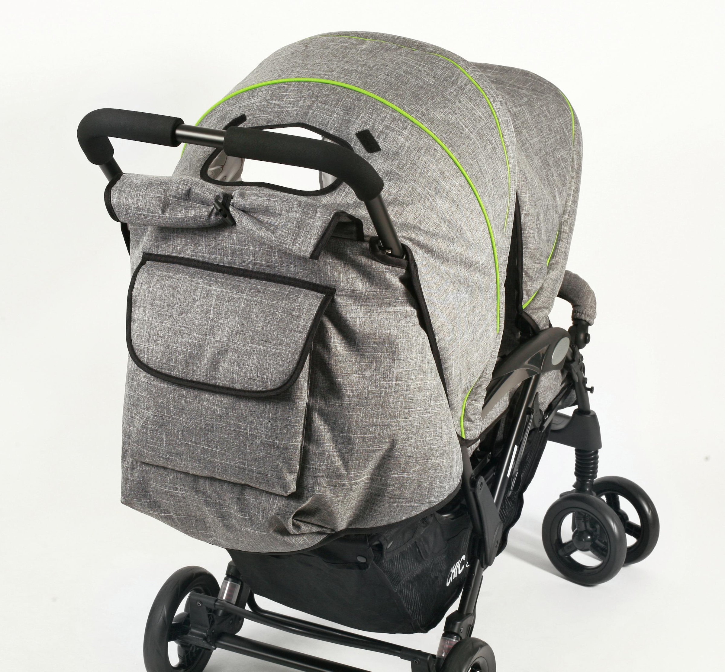 CHIC4BABY Geschwisterwagen »Duo, jeans grey«, mit herausnehmbarer Tragetasche; Kinderwagen