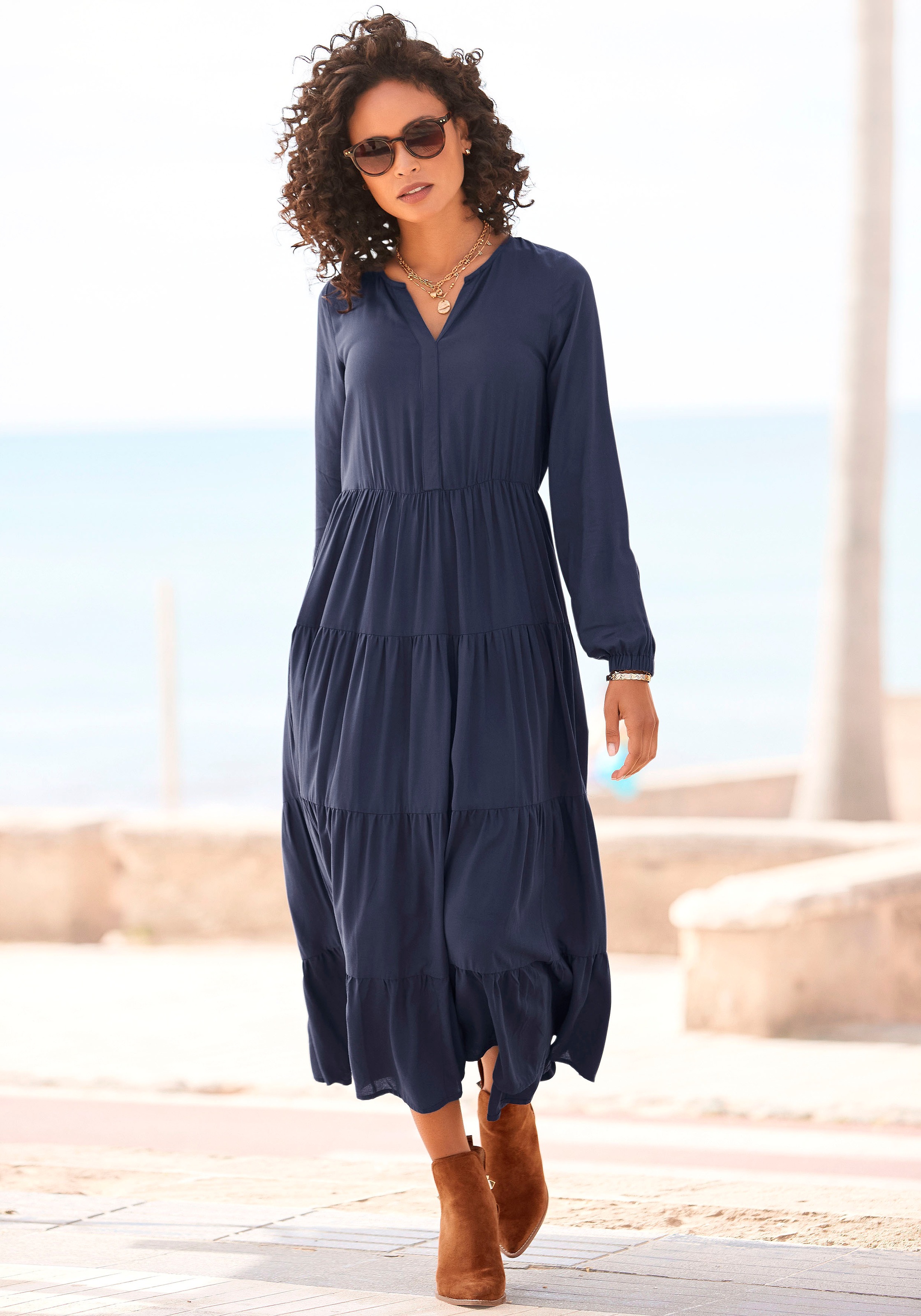 LASCANA Maxikleid, mit Volants kaufen