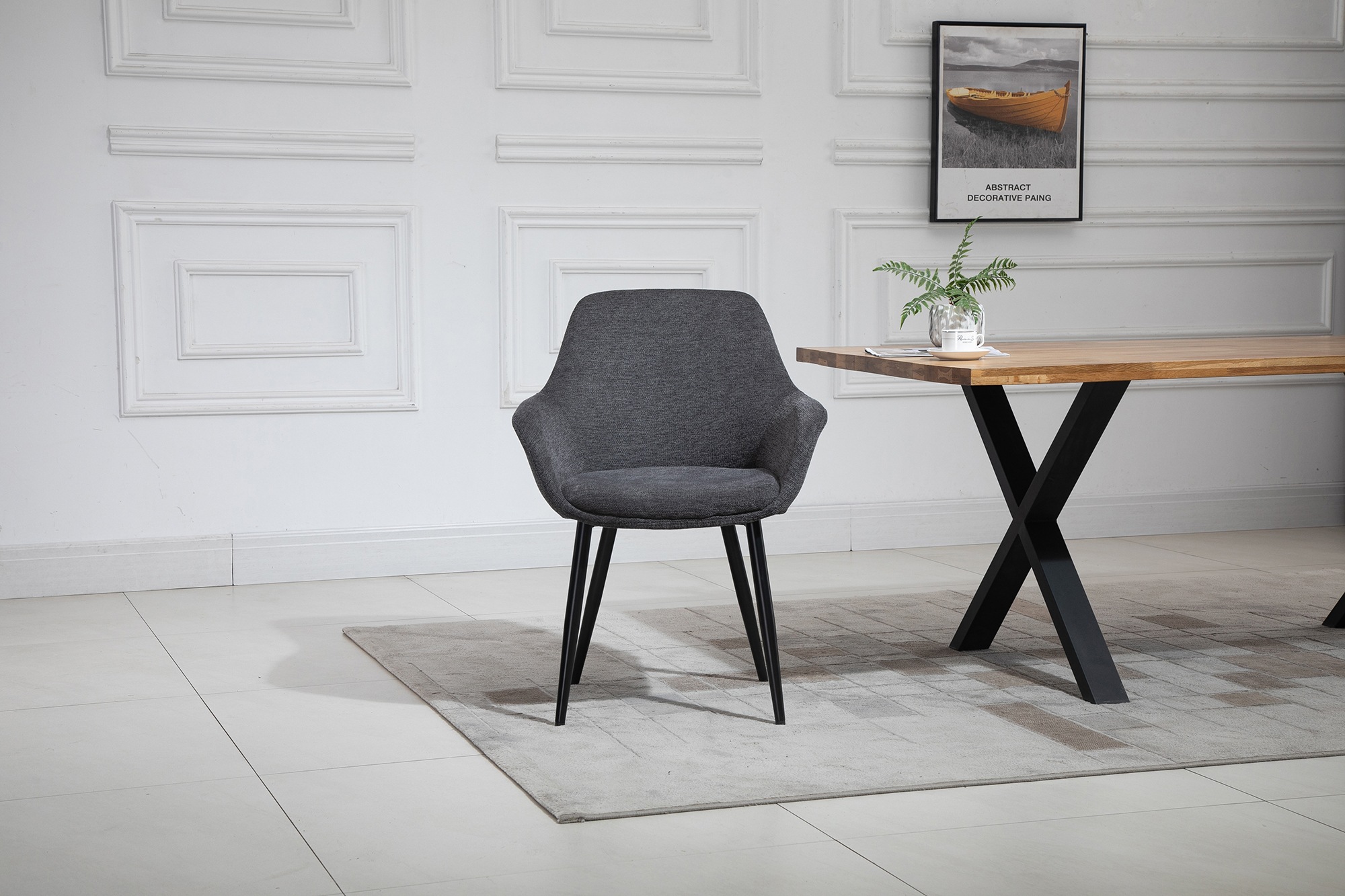 SalesFever Essgruppe »Essgruppe im schicken Stil«, (Set, 5 tlg.), 5-teiliges Set: Tischplatte mit seidenmattem OSMO Hartwachs-Öl behande