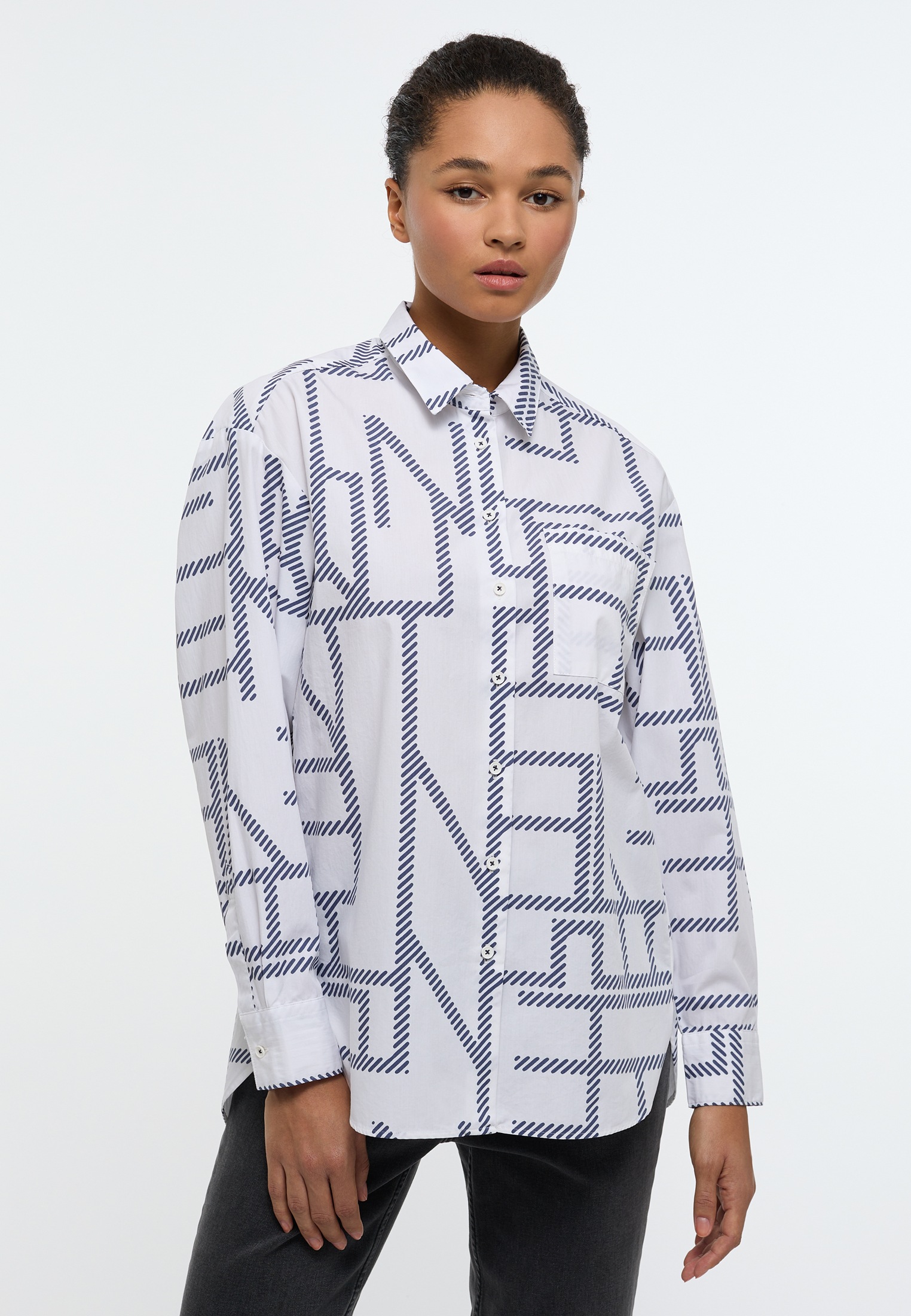 Eterna Hemdbluse »OVERSIZE FIT« EASY IRON (bügelleicht)