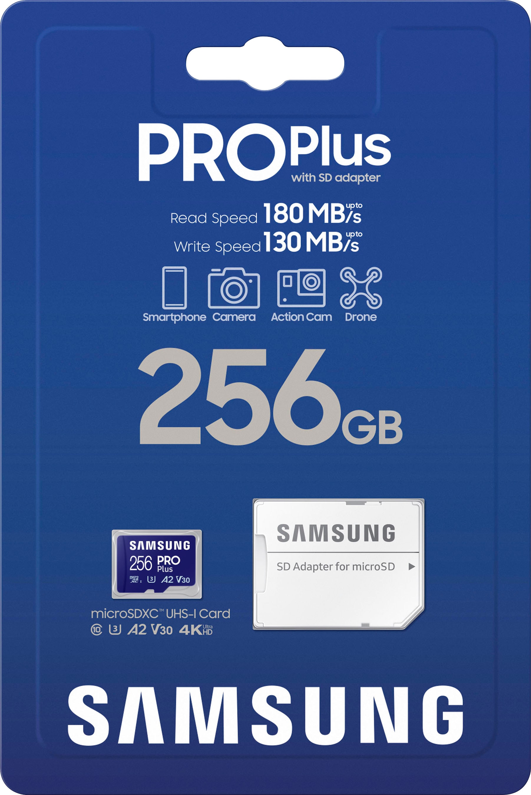 Samsung Speicherkarte »PRO Plus + microSDXC-Adapter«, (Class 10 160 MB/s Lesegeschwindigkeit)