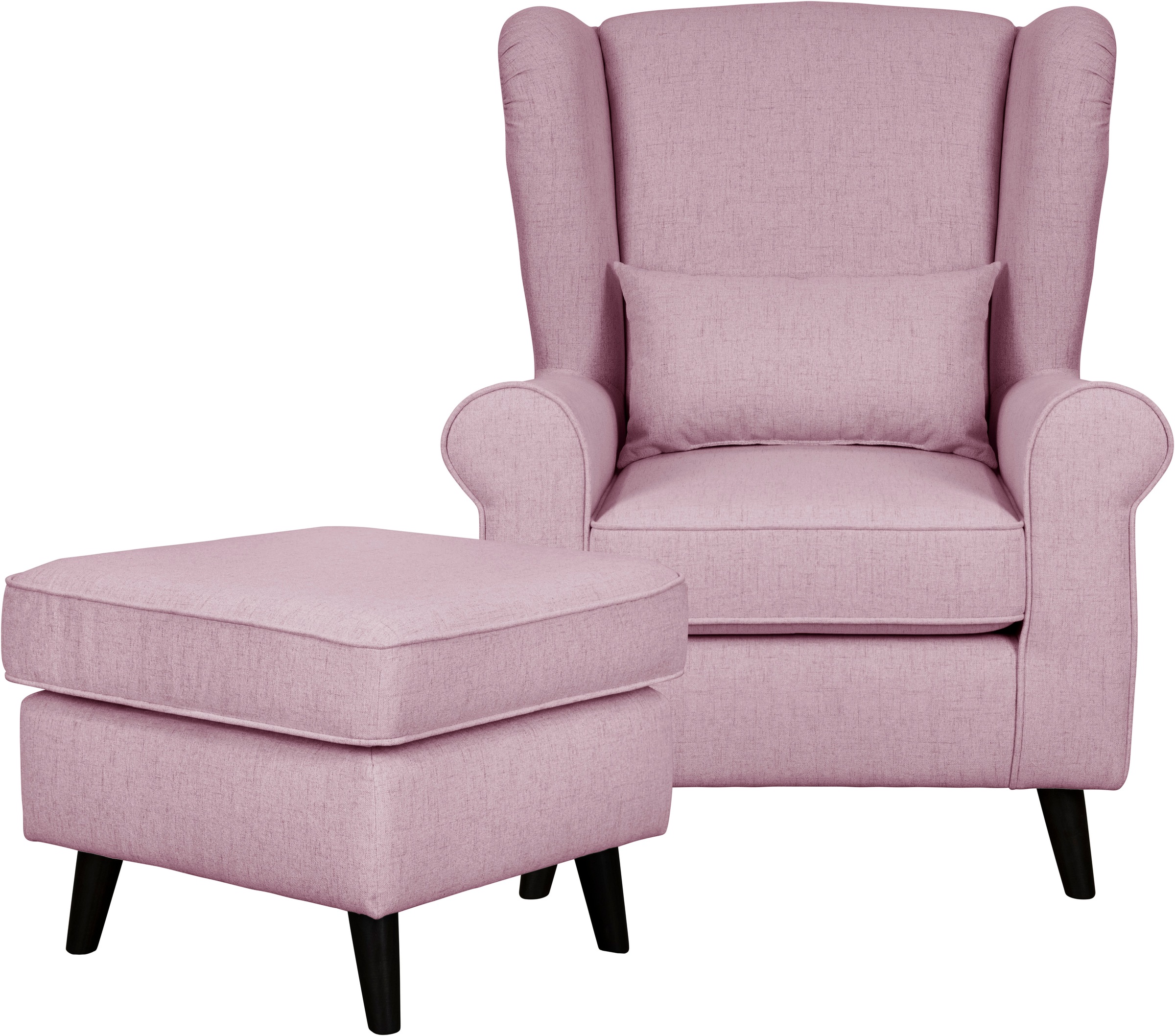 Home affaire Sessel »Ohrensessel CHISTELLE, wahlweise mit Polsterhocker«, mit Wellenunterfederung, Masse: B/T/H: 81/87/99 cm