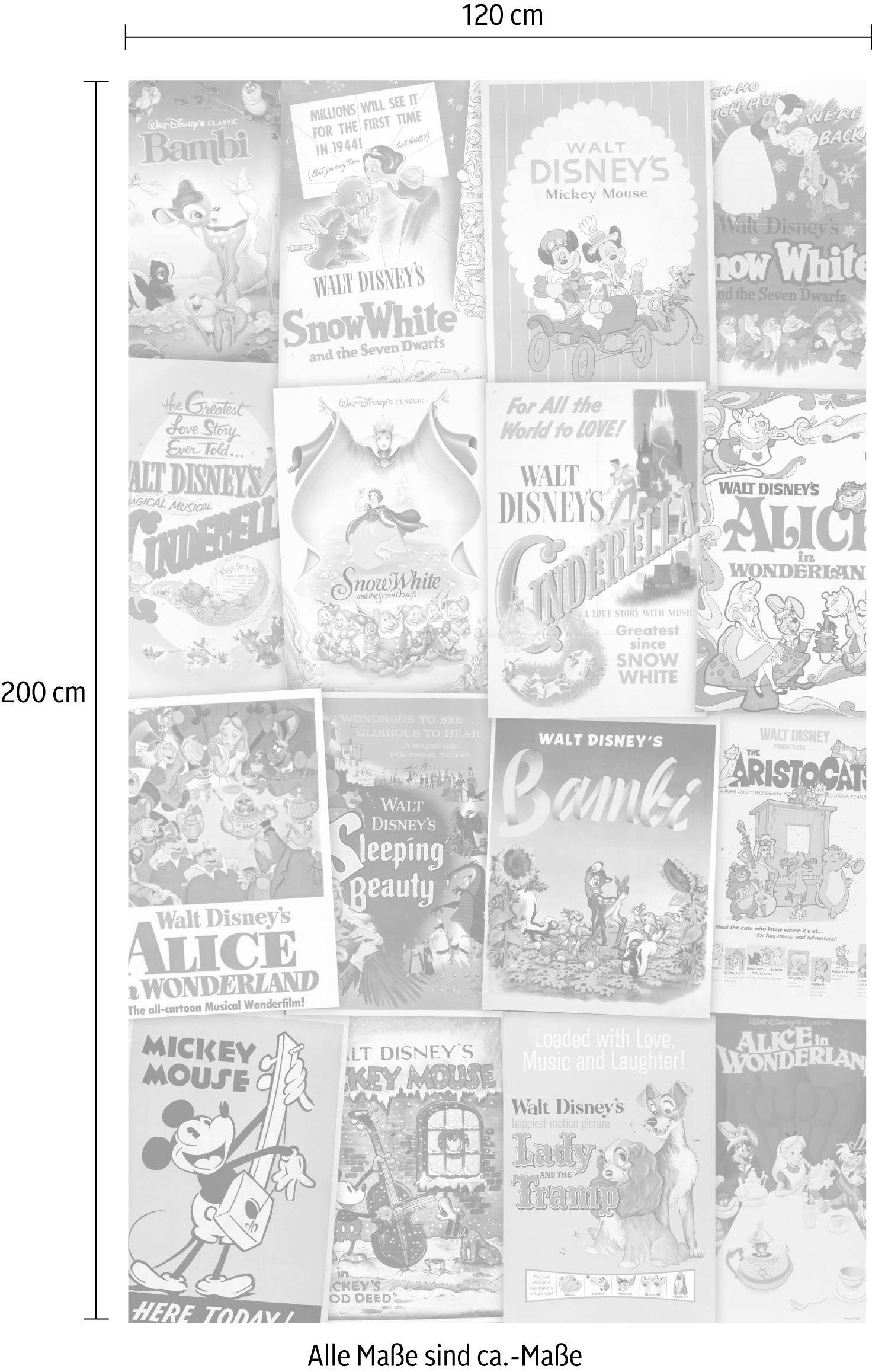Komar Vliestapete »Disney Movie Posters Retro Girls«, 120x200 cm (Breite x Höhe), Vliestapete, 100 cm Bahnbreite