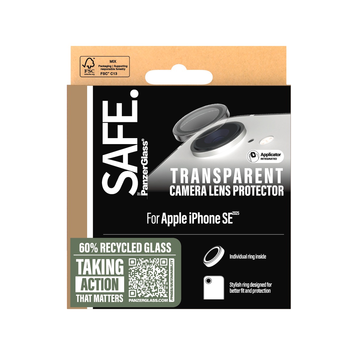 SAFE by PanzerGlass Kameraschutzglas »Camera Lens Protection«, für Apple iPhone 16e, Kameraschutz, Schutzfolie, Linsenschutz, kratz- & stossfest