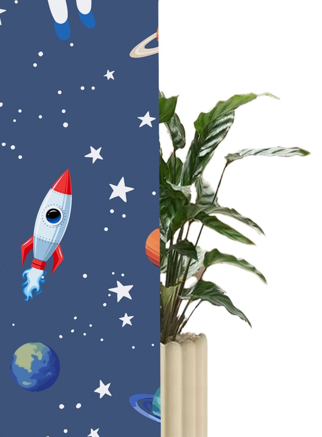 Lüttenhütt Rollo »ASTRONAUT«, verdunkelnd, Blendschutz-Sichtschutz-Verdunkelung, ohne Bohren, freihängend, Fixmass, Klemmfix, Astronaut, Kinderrollo -NEUHEIT!