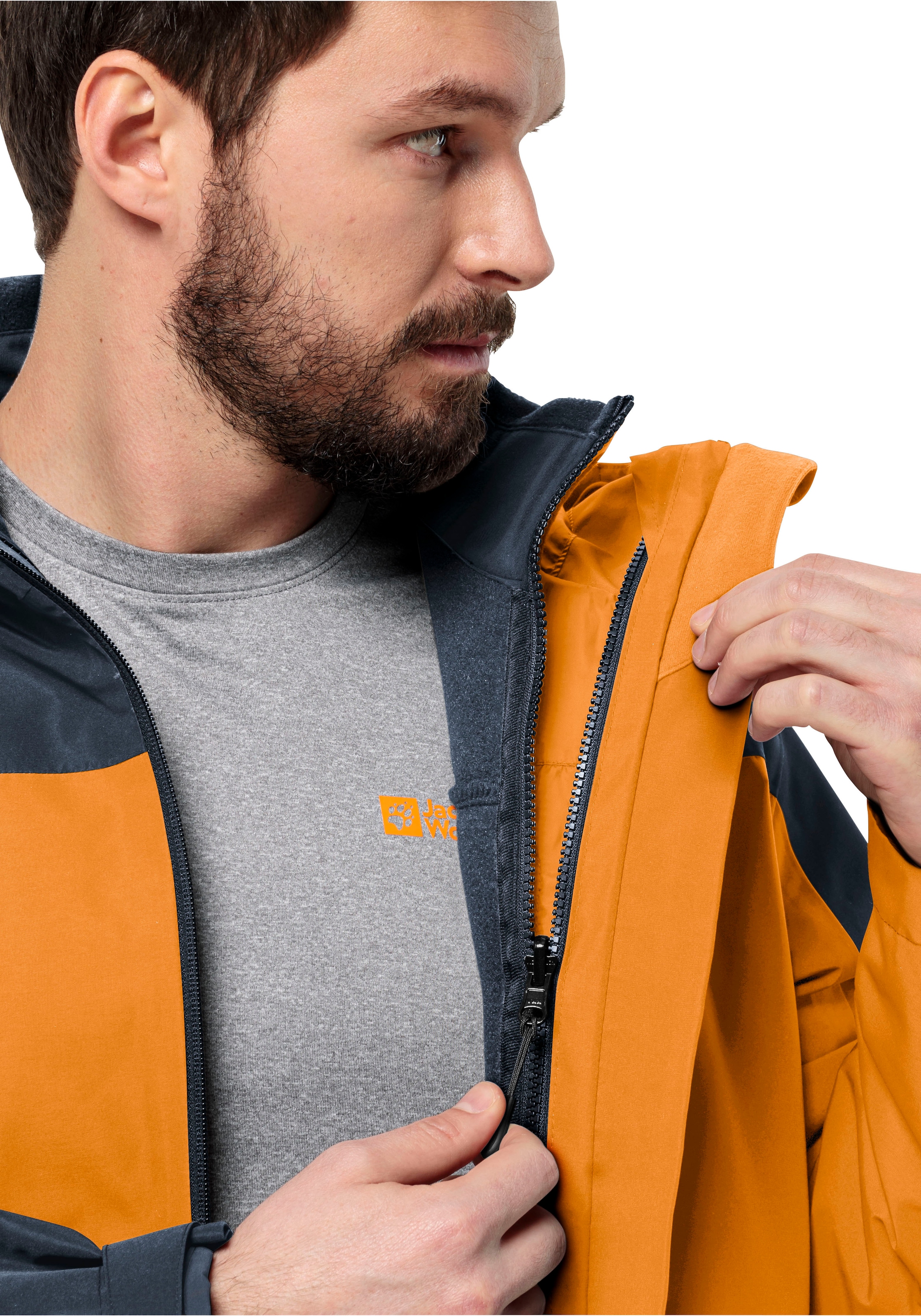 Jack Wolfskin 3-in-1-Funktionsjacke »TAUBENBERG 3IN1 JKT M«, mit Kapuze, mit wasserabweisenden Reissverschlüssen, Wasserdicht, Atmungsaktiv