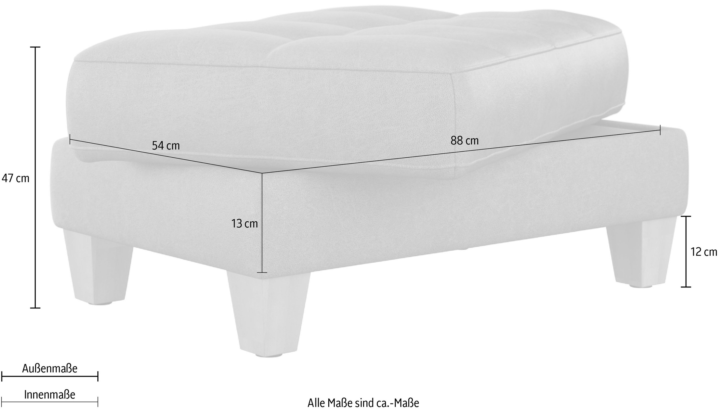 sit&more Stauraumhocker »Westham«, wahlewise mit/ohne Federkern