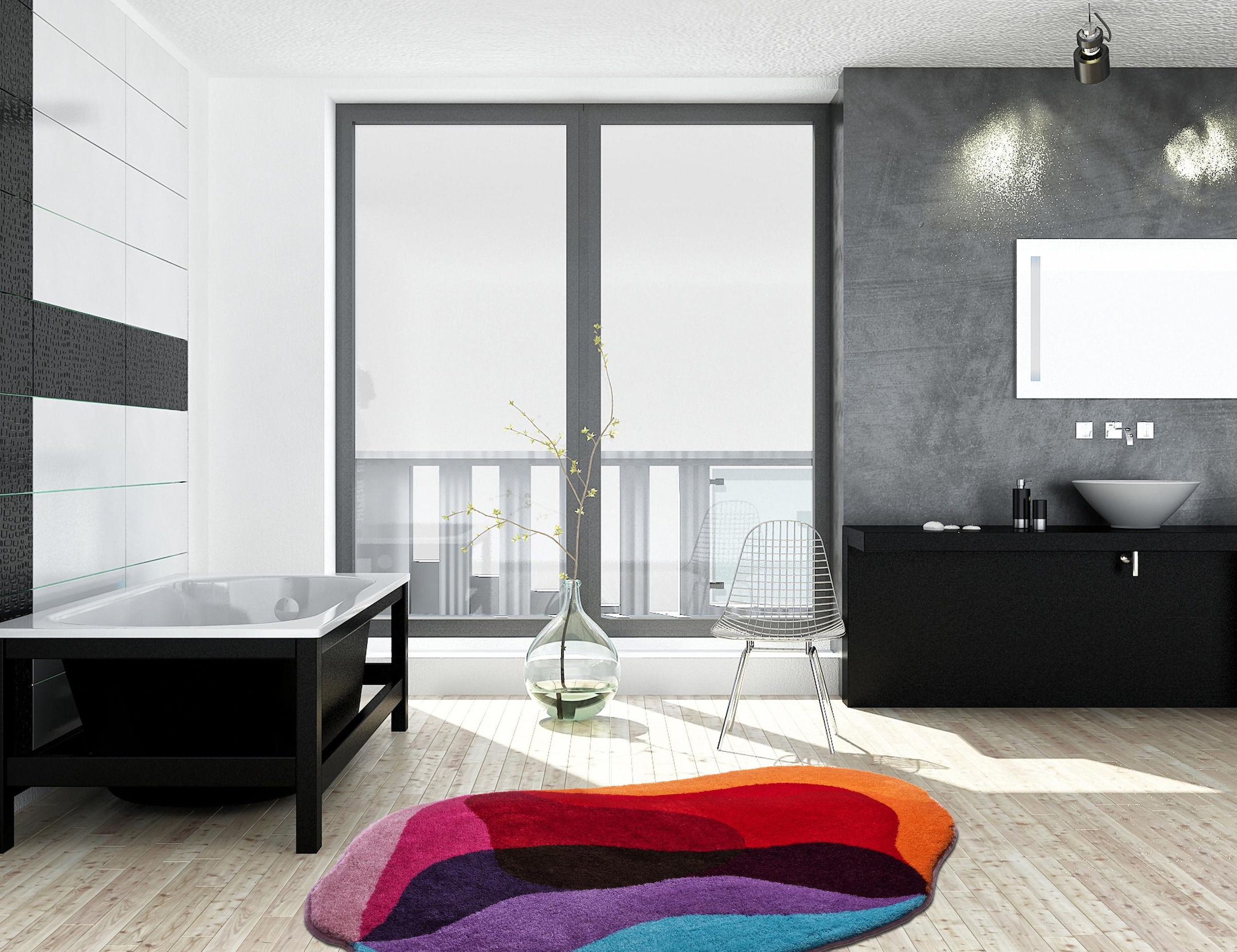 Grund Badematte »KARIM RASHID CONCEPT 21«, rutschhemmend beschichtet, fussbodenheizungsgeeignet, bunte Badematte mit abstraktem Design