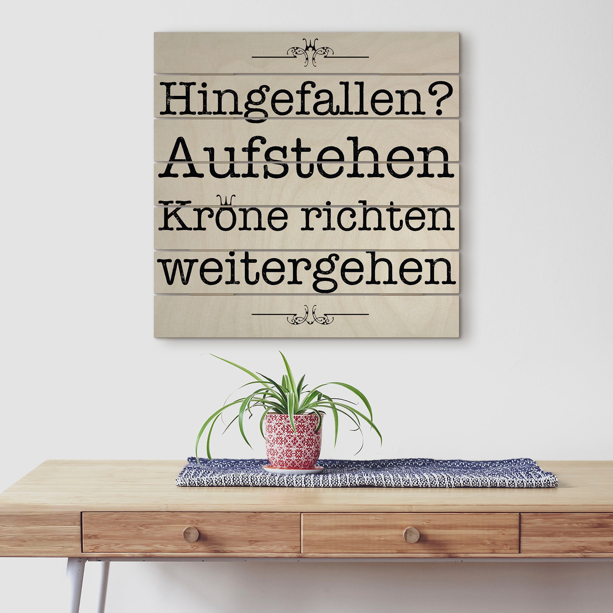 Artland Holzbild »Hinfallen & Aufstehen«, Sprüche & Texte, (1 St.)
