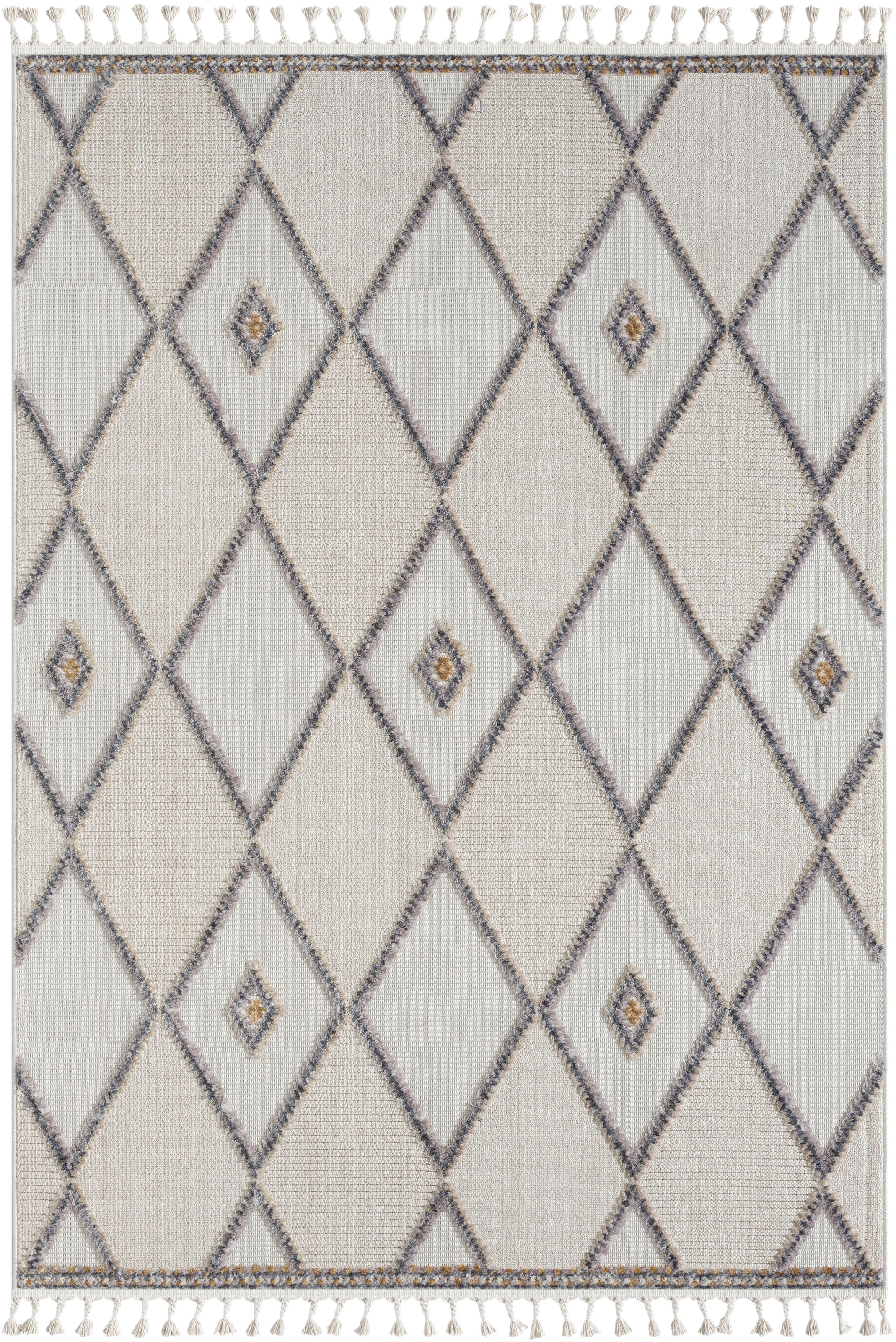 Myflair Möbel & Accessoires Teppich »Luana 2 Lagerräumung«, rechteckig, 10 mm Höhe, Kurzflor, Sisal Optik, mit Fransen, besonders weich durch Microfaser
