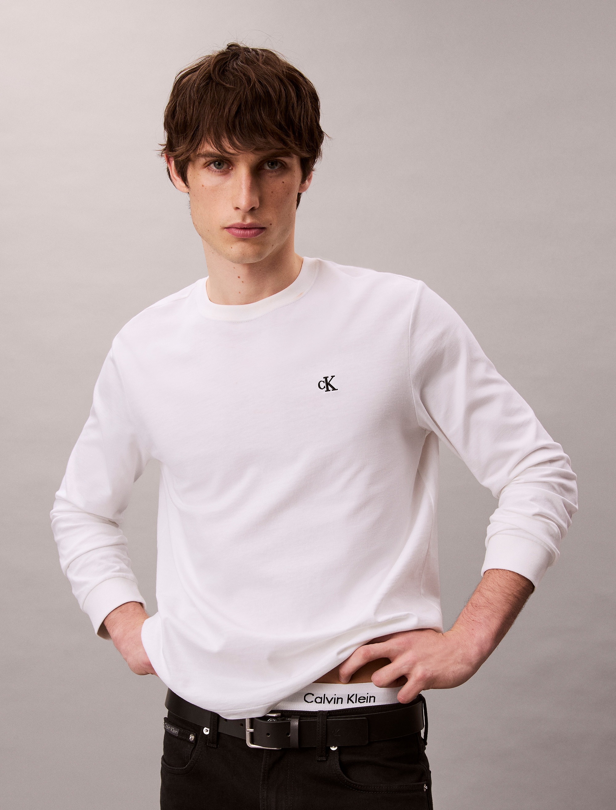 Calvin Klein Jeans Langarmshirt »LS EASY MONOGRAM TEE« Mit Rundhalsausschnitt, regular fit