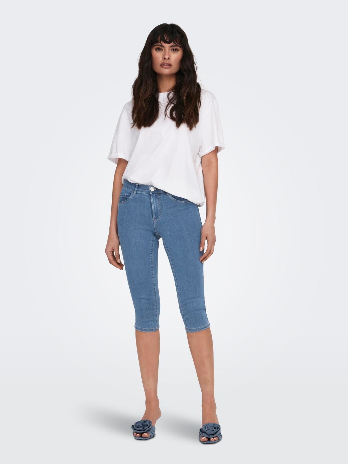 ONLY Caprijeans »ONLRAIN – Skinny Fit mit mittlerer Leibhöhe für moderne Silhouette«, skinny fit, Denim/Jeans, Viskosemischung, unifarben, pflegeleicht