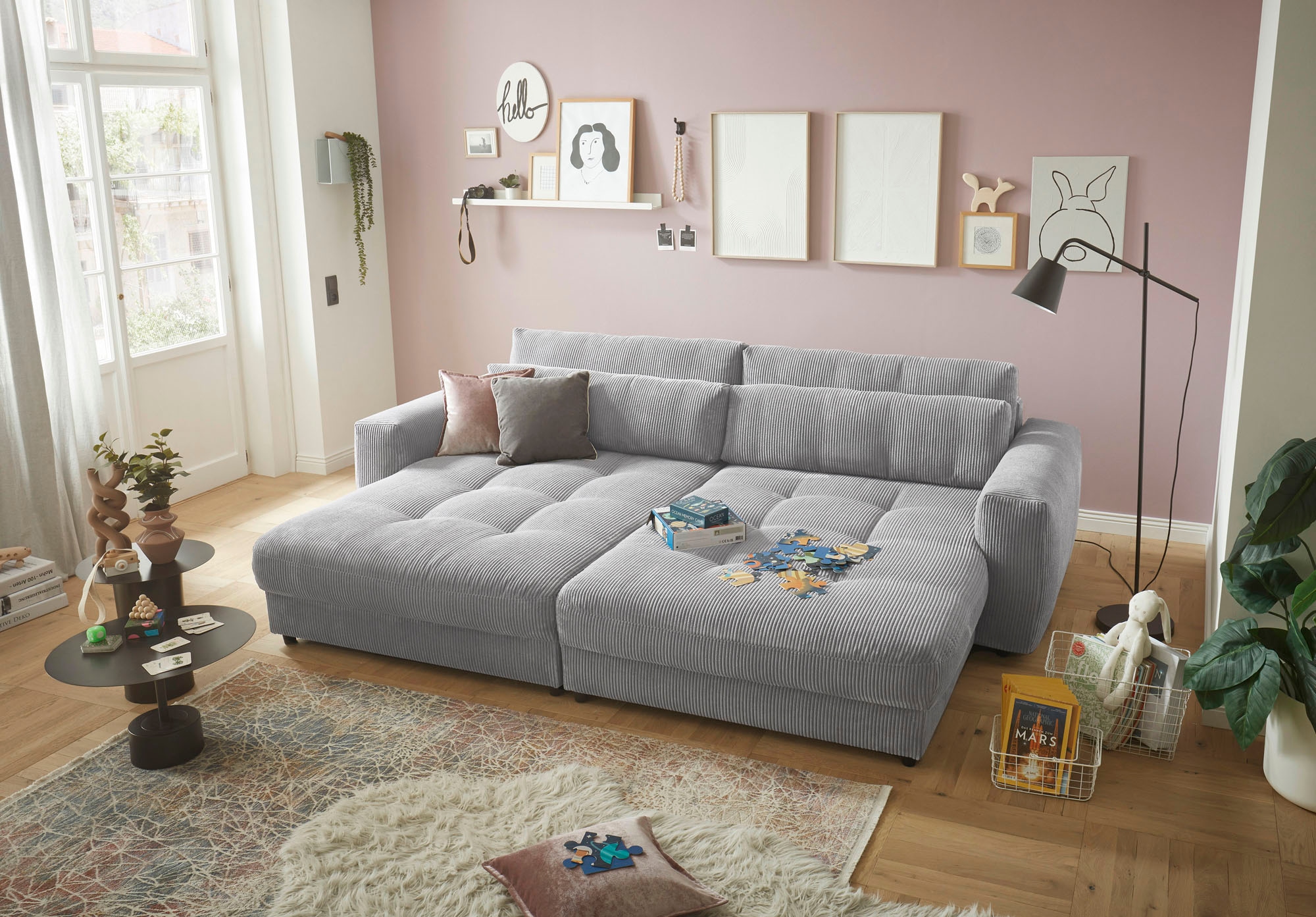 ED EXCITING DESIGN Loveseat »Barura«, (2 St.), frei im Raum stellbar, inkl. 2 Rücken- und 2 Nierenkissen