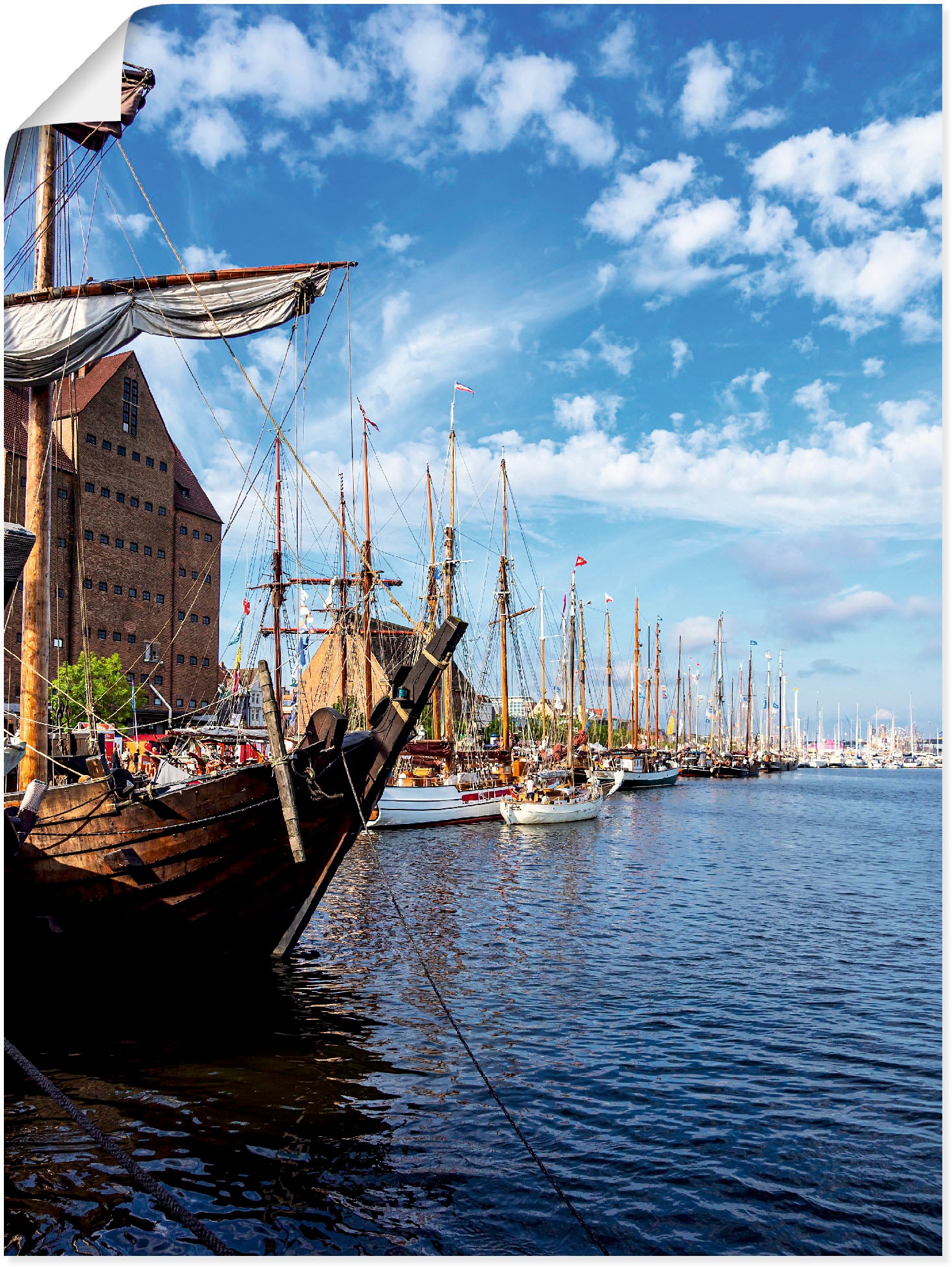 Artland Wandbild »Segelschiffe auf Warnow Rostock«, Bilder von Booten & Schiffen, (1 St.), als Alubild, Leinwandbild, Wandaufkleber oder Poster in versch. Grössen