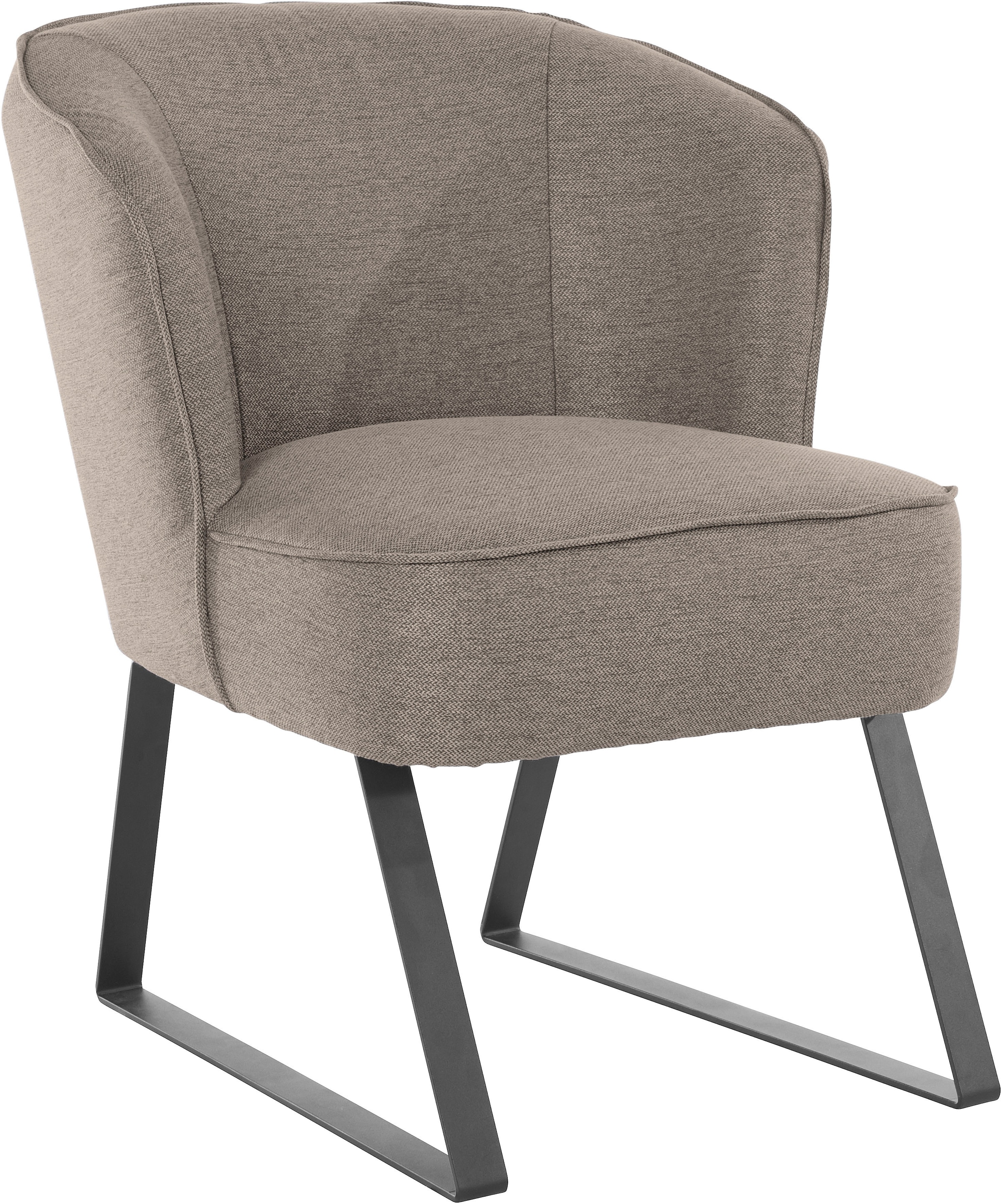 exxpo - sofa fashion Sessel »Americano, Loungesessel«, mit Keder und Metallfüssen, Bezug in verschiedenen Qualitäten, 1 Stck.