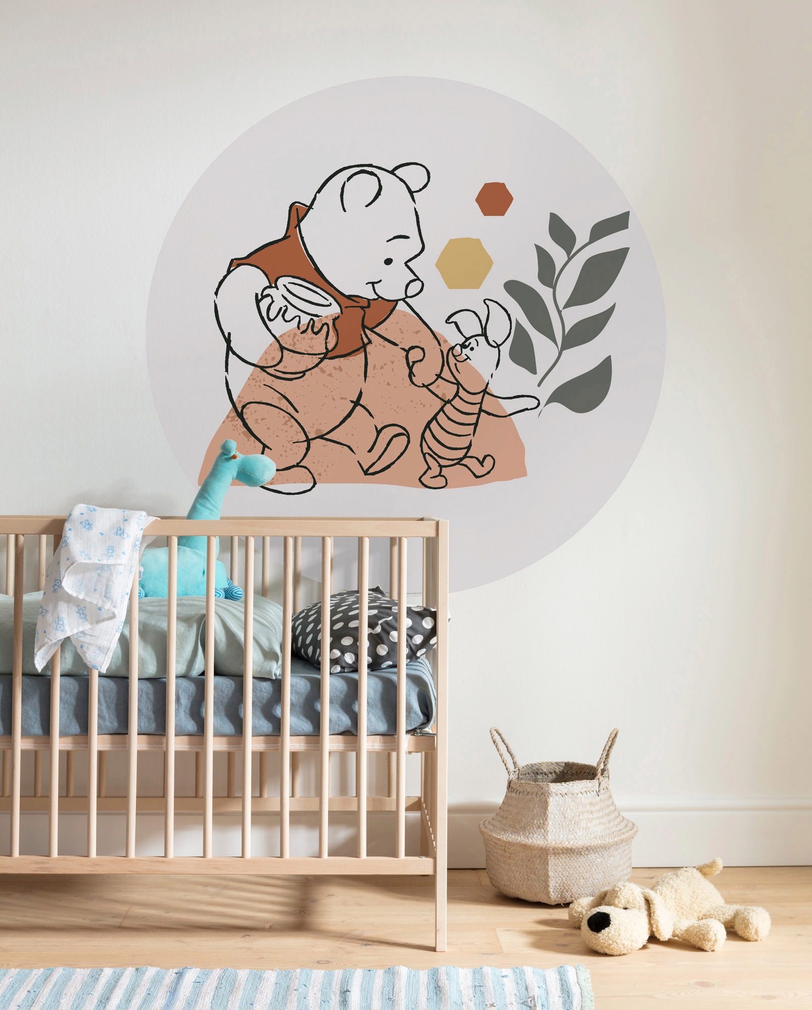 Komar Fototapete "Vlies selbstklebend - Winnie the Pooh Soulmate - Größe 125 x 125 cm" bedruckt glatt Kinderzimmer