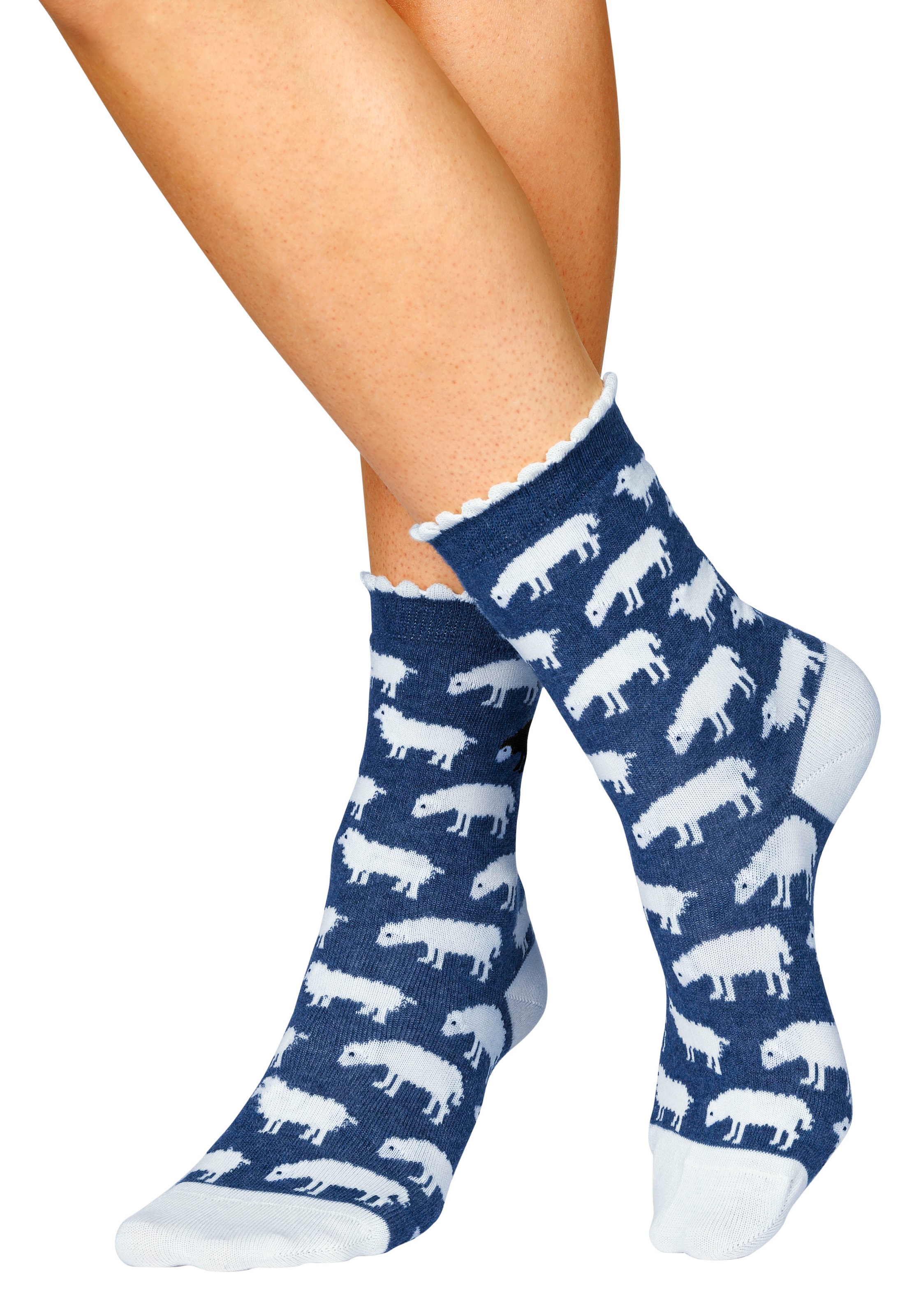H.I.S Socken, (Packung, 3 Paar), mit feinem Muschelabschluss