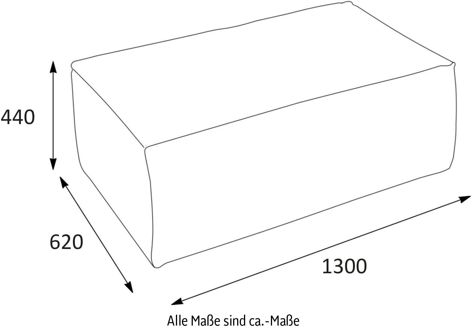 LeGer Home by Lena Gercke Hocker »PIARA, Polsterhocker mit Kedernaht, Cord, Leinenoptik o. Strukturstoff«, zur Serie PIARA, rechteckig, schwarze Füsse, bequemer Sitzkomfort