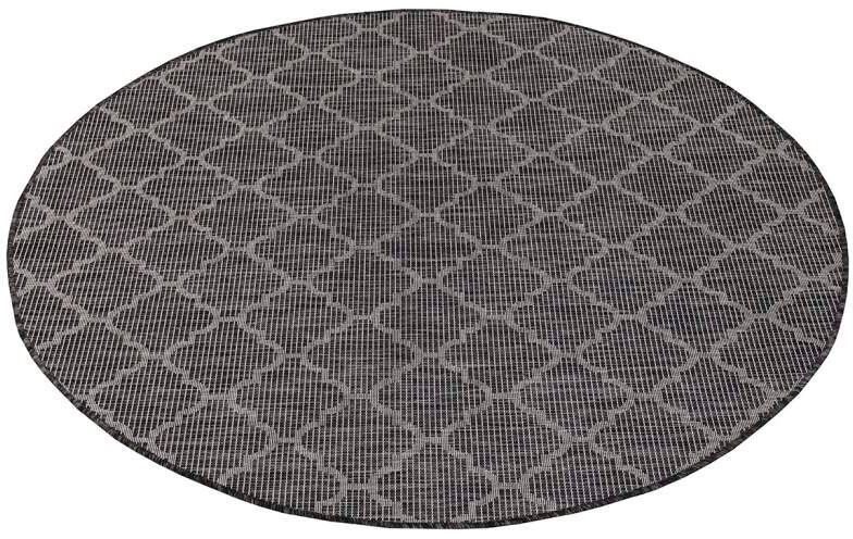 Carpet City Teppich »PALM3069«, rund, 5 mm Höhe, Wetterfest & UV-beständig, für Balkon, Terrasse, Küche, flach gewebt