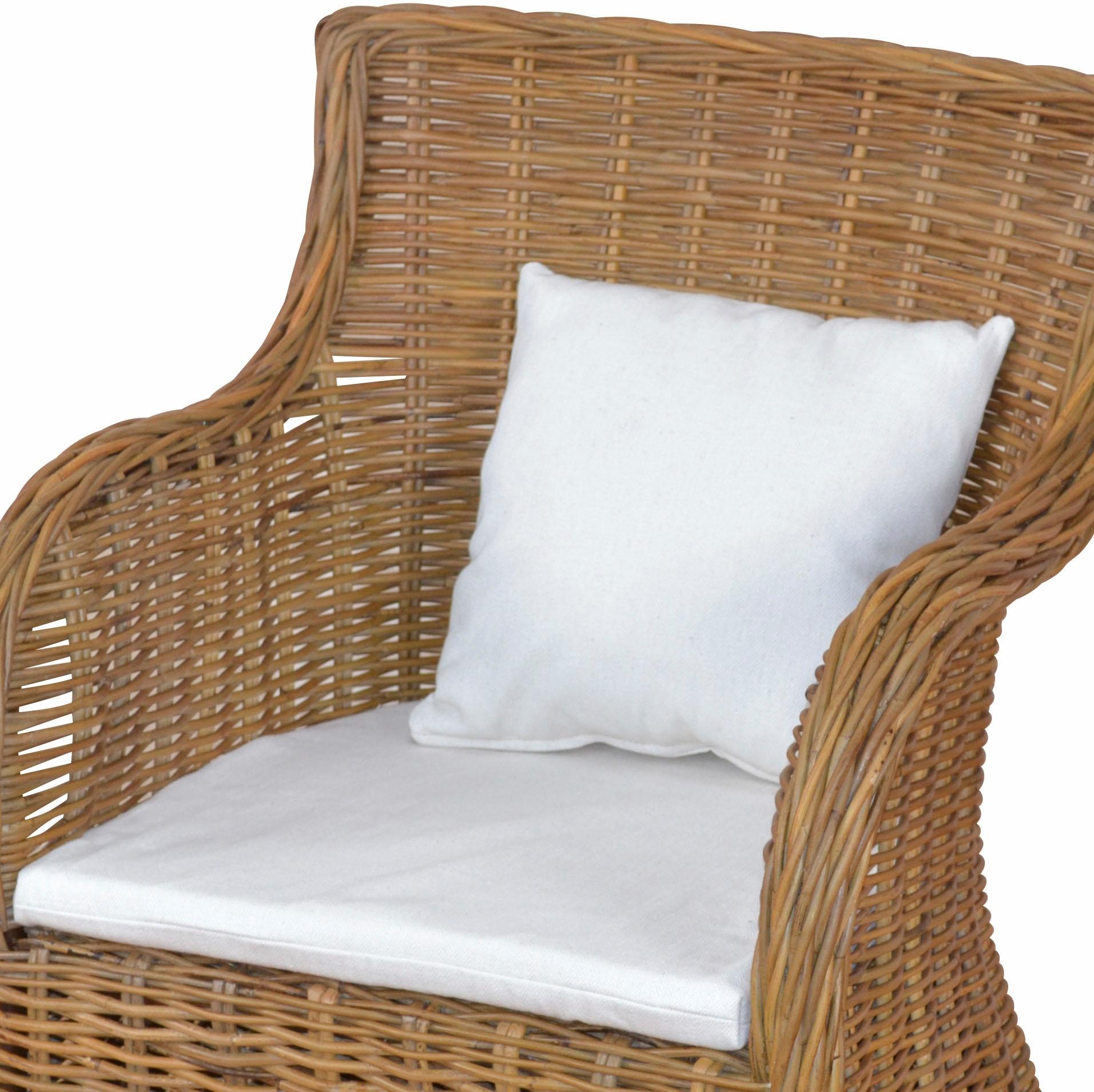 Home affaire Rattanstuhl, aus handgeflochtenem Rattan und grosser Sitzschale, Breite 62 cm