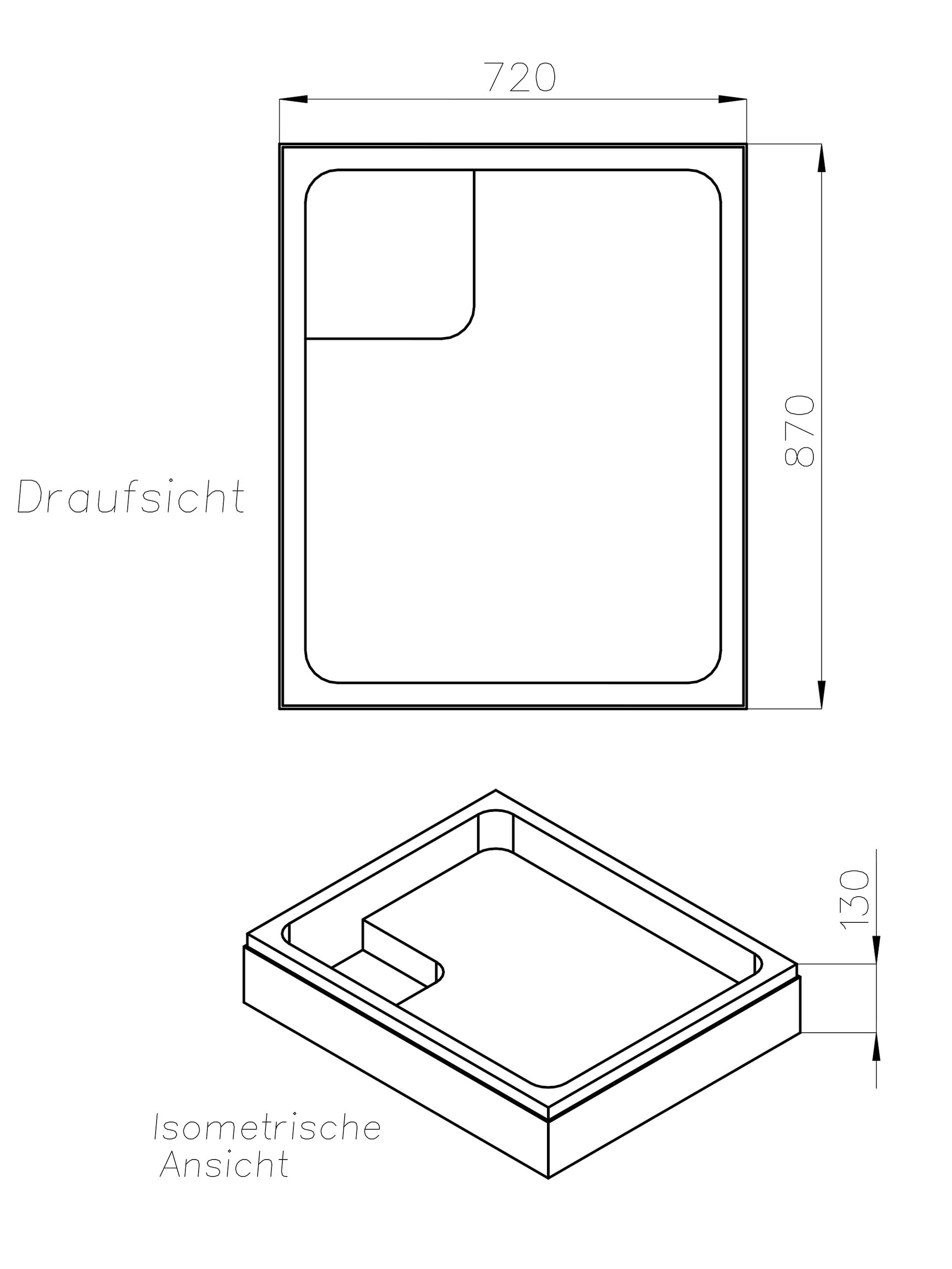 OTTOFOND Duschwanne »Set Rechteckduschwanne«, (3 St.), 900x750/30 mm