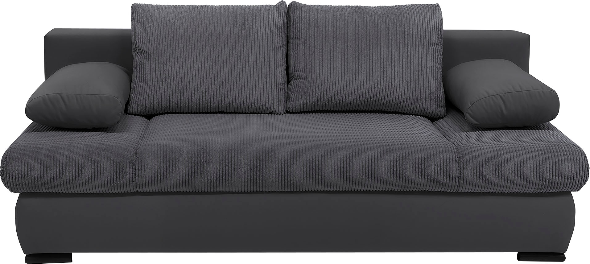 COLLECTION AB Schlafsofa »Chicago mit Bettfunktion, Schlafcouch«, inklusive Bettkasten, Cord-Samt Bezug, anthrazit