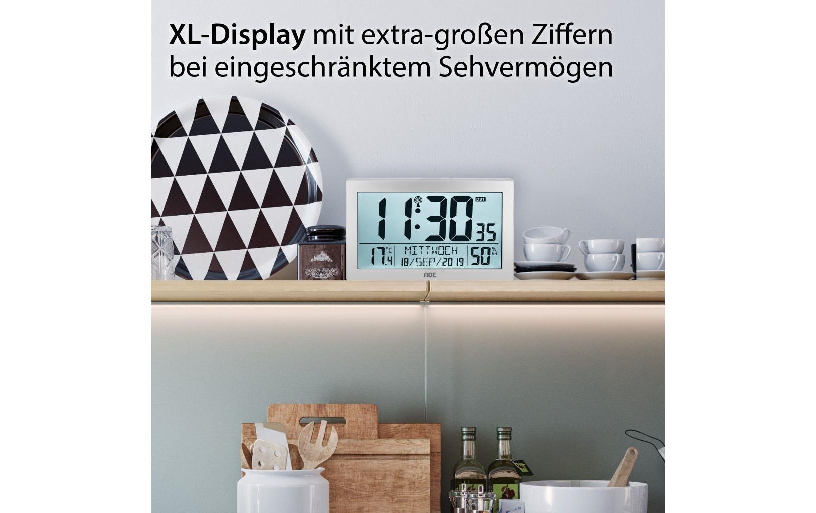 ADE Wanduhr »XL, Silberfarben«