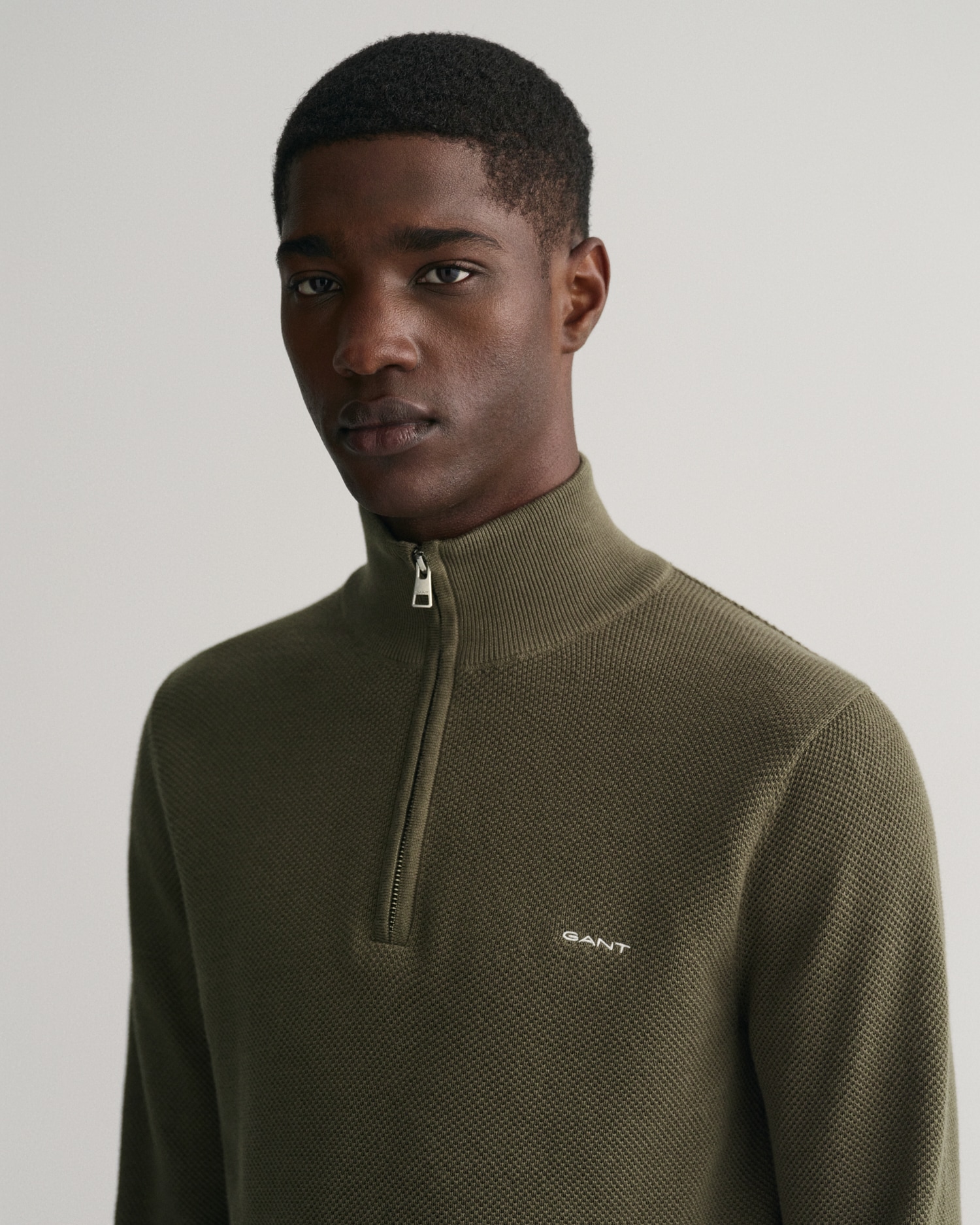 Gant Troyer »COTTON PIQUE HALF ZIP«, mit Piqué-Struktur