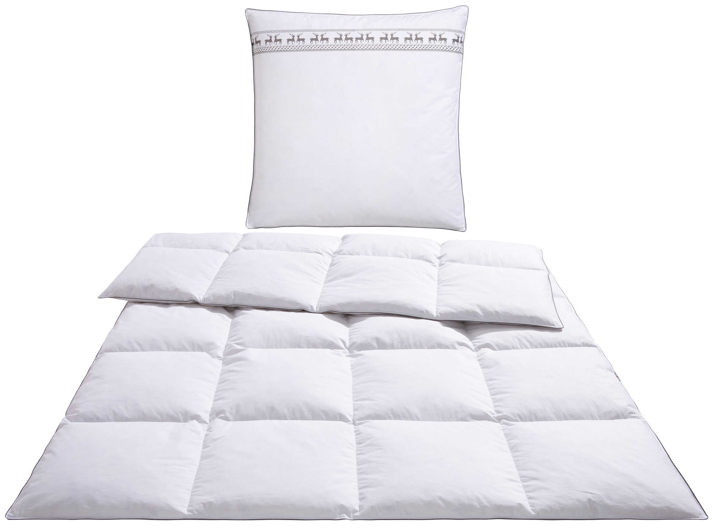 OTTO home Federbettdecke + Kopfkissen "Forsakar, Bettdecke 135x200 cm, 155x220 cm, Sommer, Winter" 2-tlg., Set mit Kissen 80x80 cm, Made in Germany