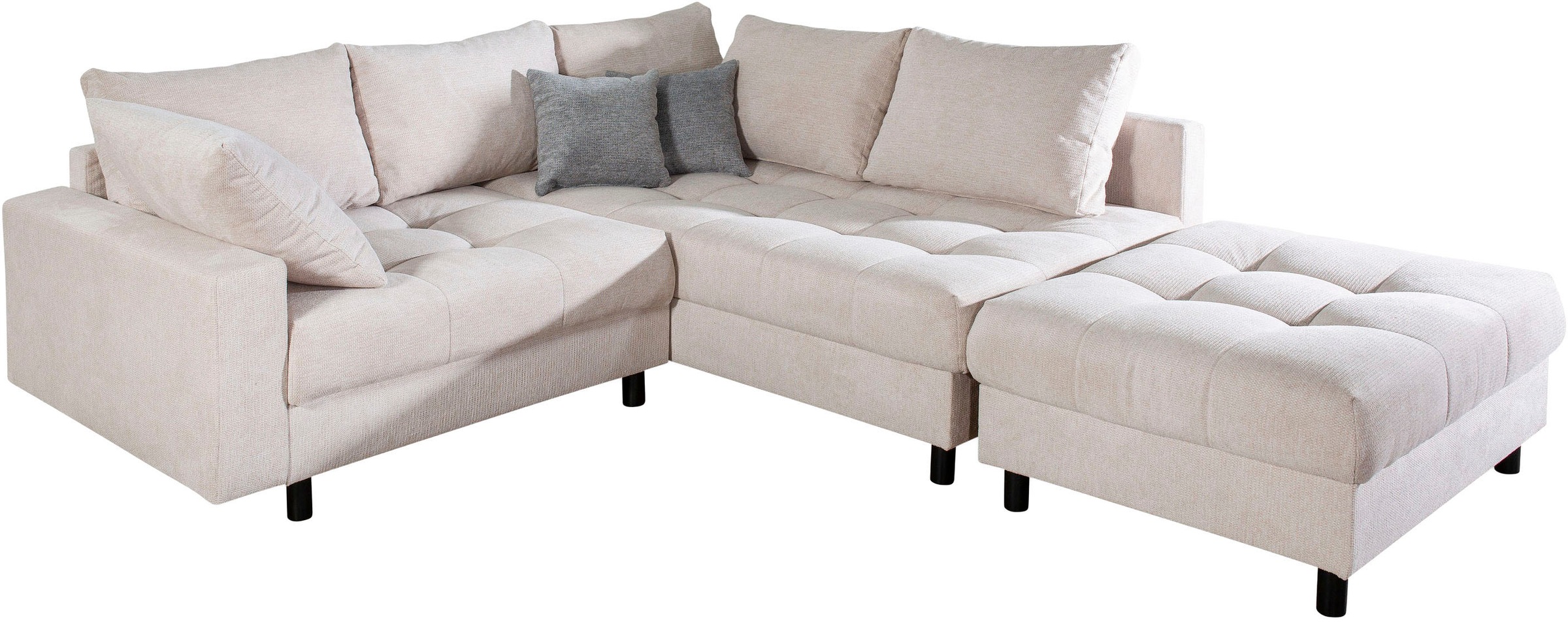 Home affaire Ecksofa »Toni L-Form«, Ottomane beidseitig montierbar, Federkern-Polsterung