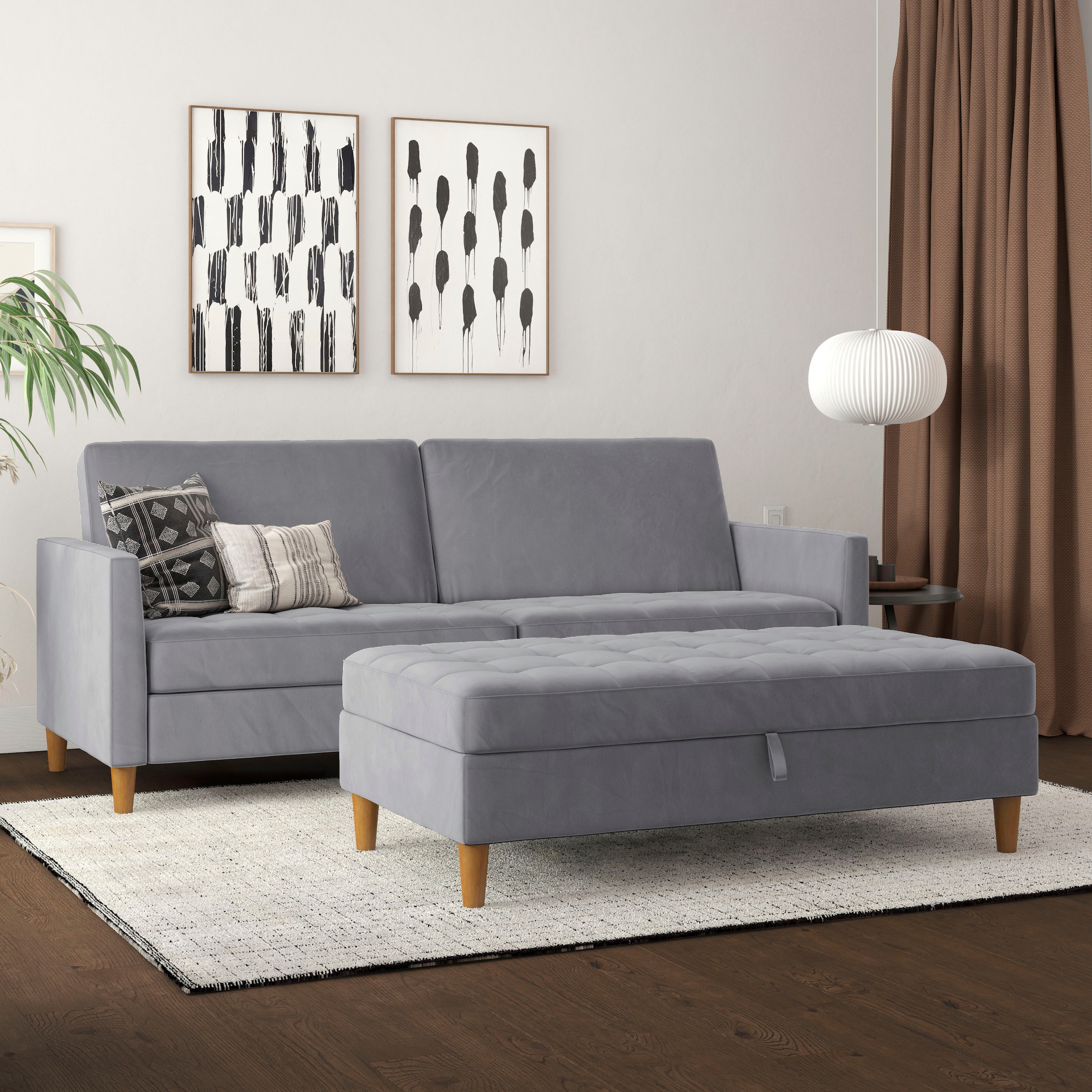 Dorel Home 3-Sitzer »Presley«, Sofa mit Bett-Funktion und verstellbarer Rückenlehne