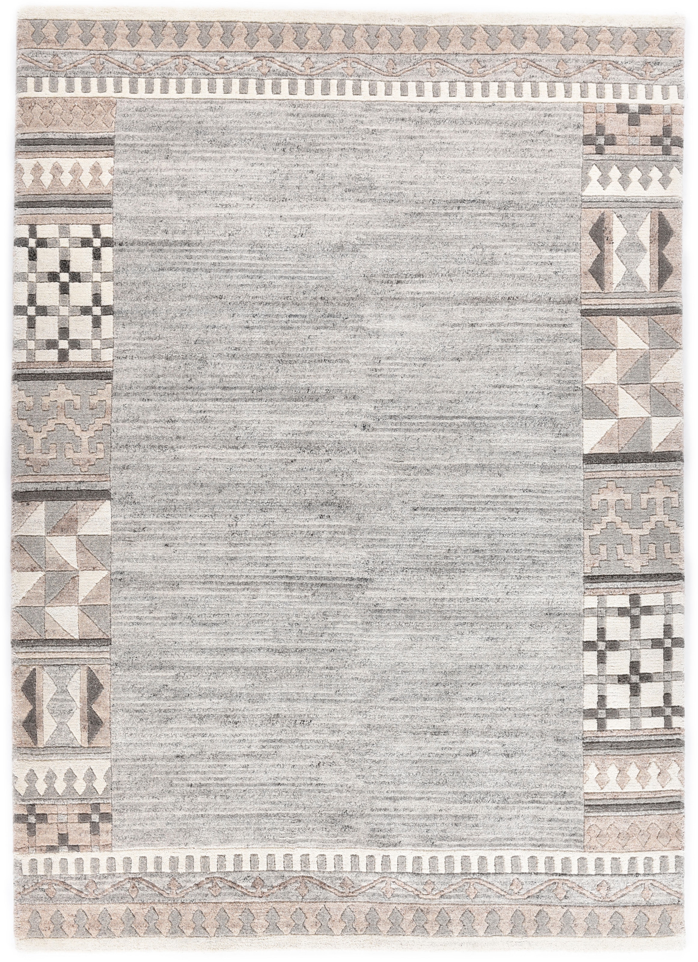 THEKO Wollteppich »Nakarta 6030«, rechteckig, reine Wolle, handgeknüpft, mit Bordüre