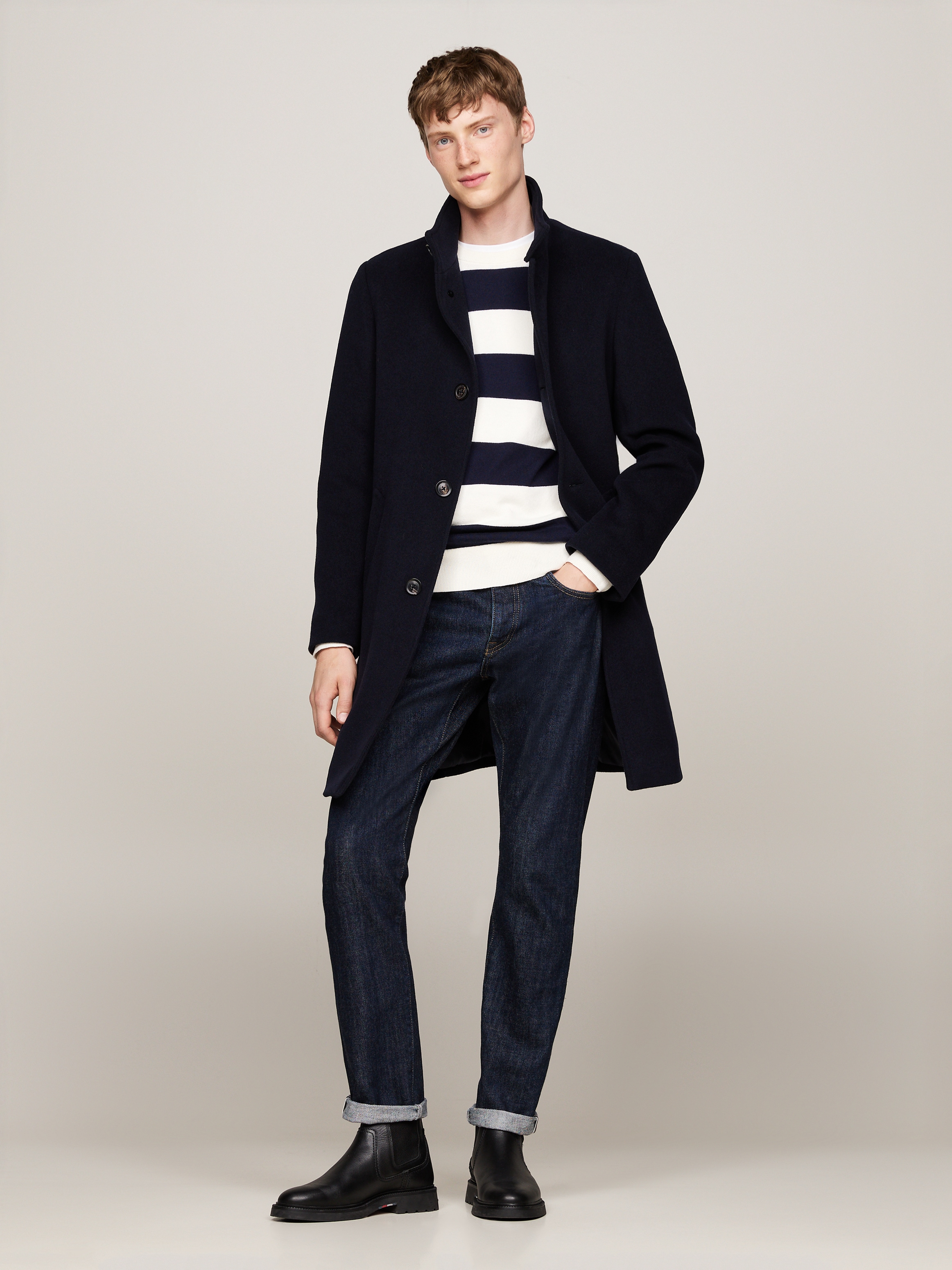 Tommy Hilfiger Wollmantel »DC STAND COLLAR WOOL MIX COAT«