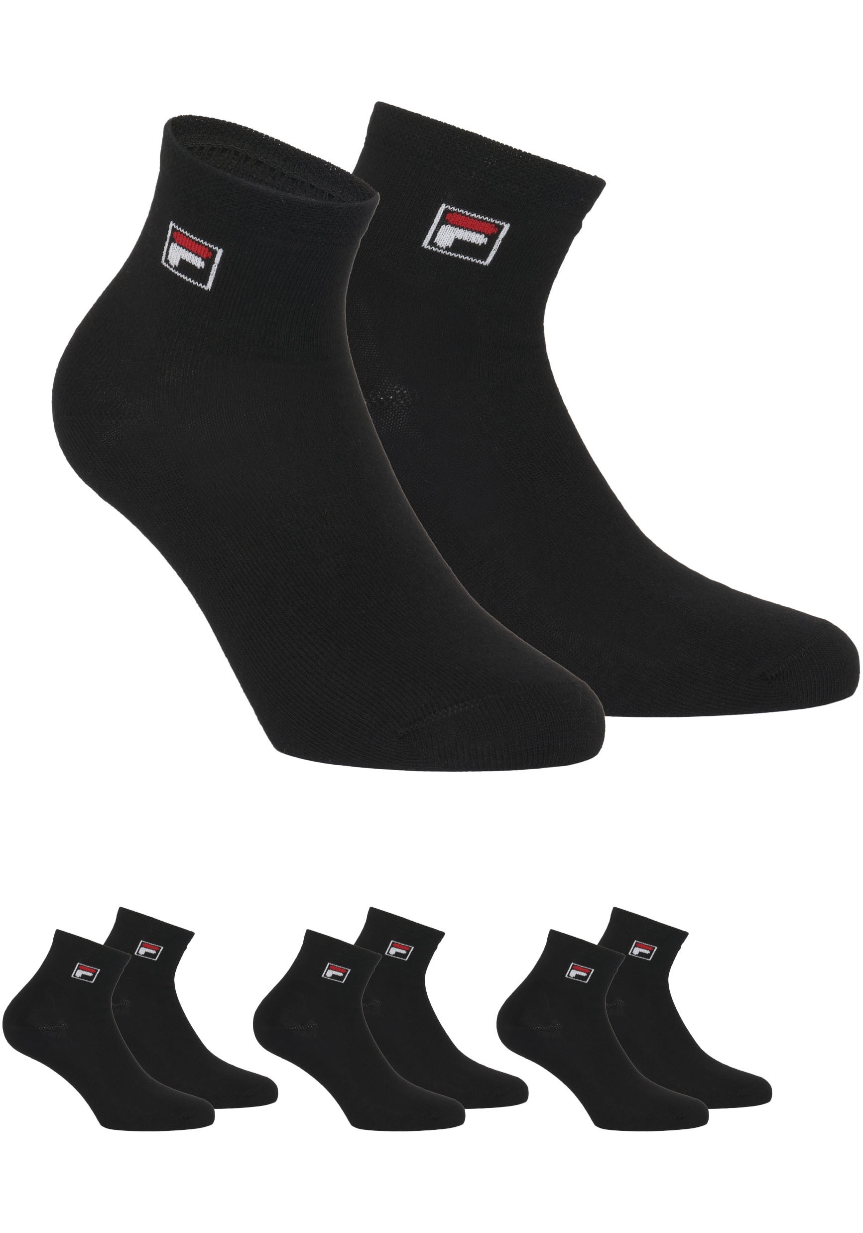 Fila Kurzsocken, (3er Pack), mit eingestrickem Logo