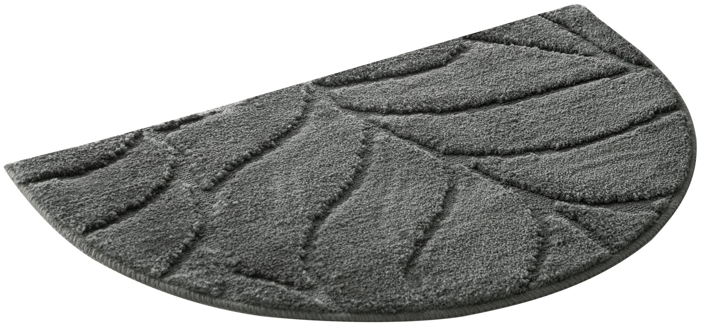 my home Badematte »Epense, Badvorleger, Badezimmer Teppich, Duschvorleger«, rutschhemmend beschichtet, fussbodenheizungsgeeignet-schnell trocknend, Badteppich, Uni Farben, Blätter, Blattstruktur, Hoch-Tief Effekt