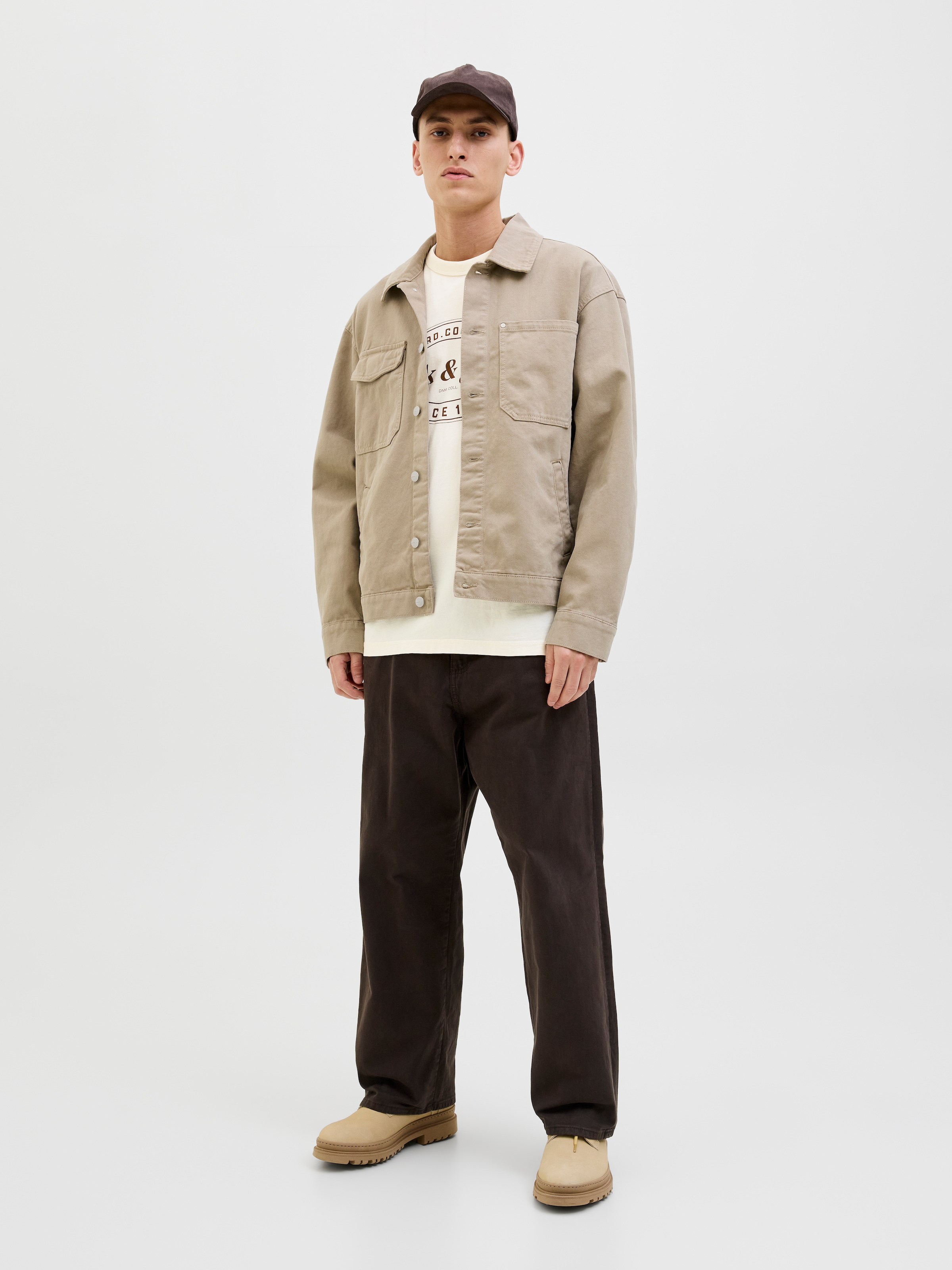 Jack & Jones Rundhalsshirt »JJEDOVER PRINT TEE SS CREW NECK«