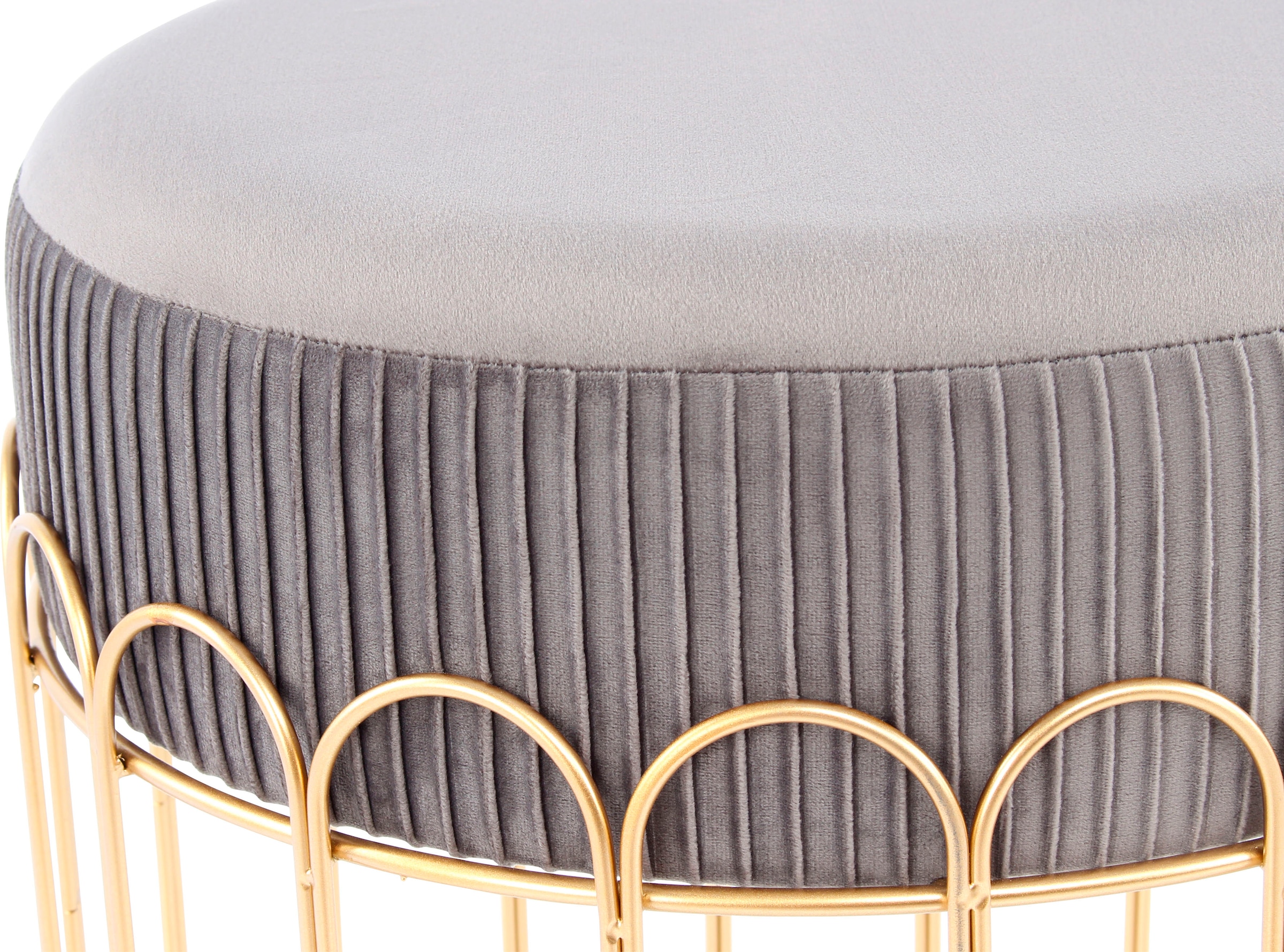 Kayoom Sitzhocker »Hocker Cleopatra 425, Design-Hocker Sitzfläche weich gepolstert«, (1 St.), samtweich, dekorativ, elegantes Design, edle Optik