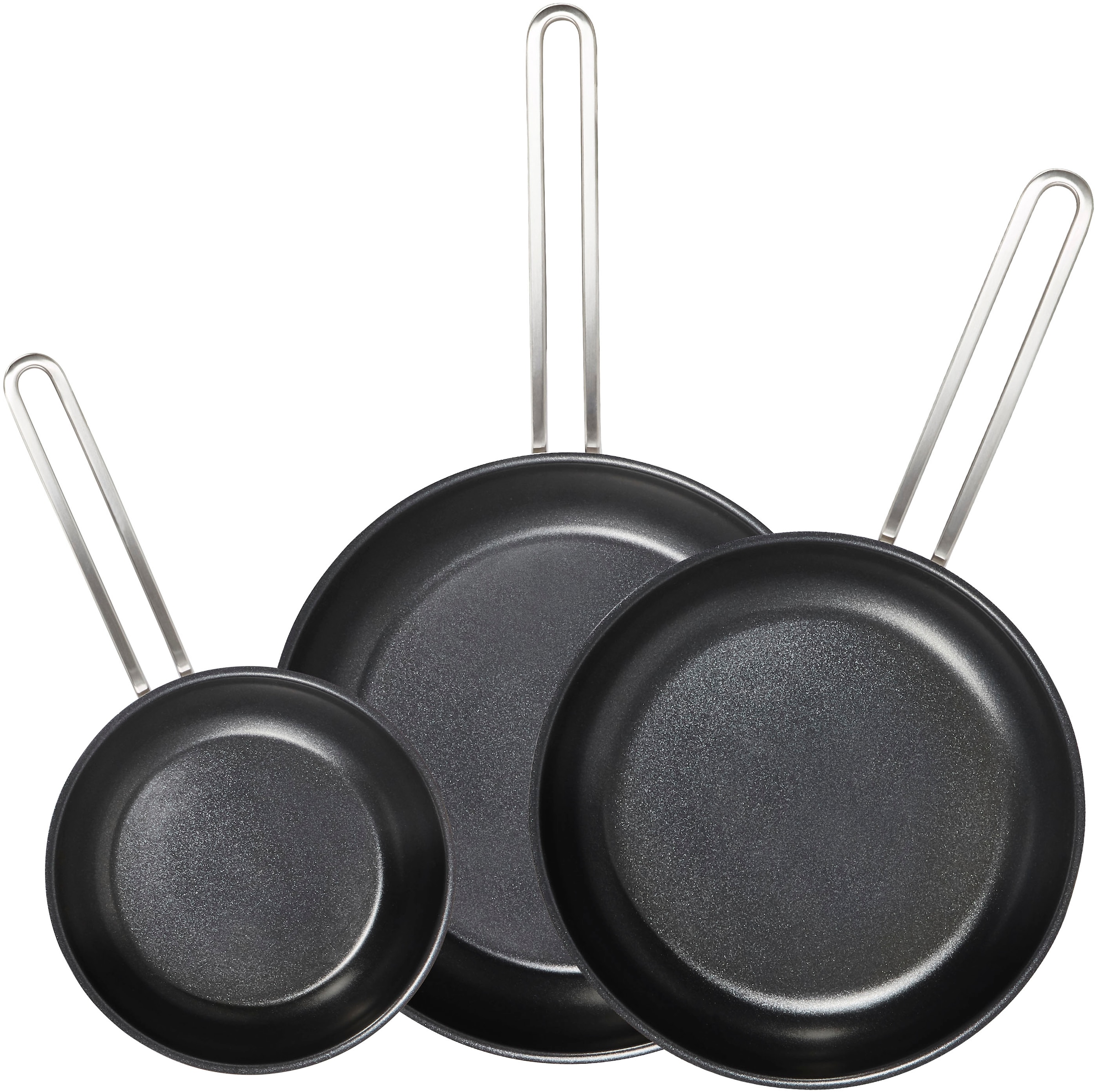 Hanseatic Pfannen-Set »DAILY«, Edelstahl 18/10, (Set, 3 tlg., 1x Pfanne Ø 20 cm, 24 cm und 28 cm), Bratpfannen mit Antihaftbeschichtung, für alle Herdarten, Induktion