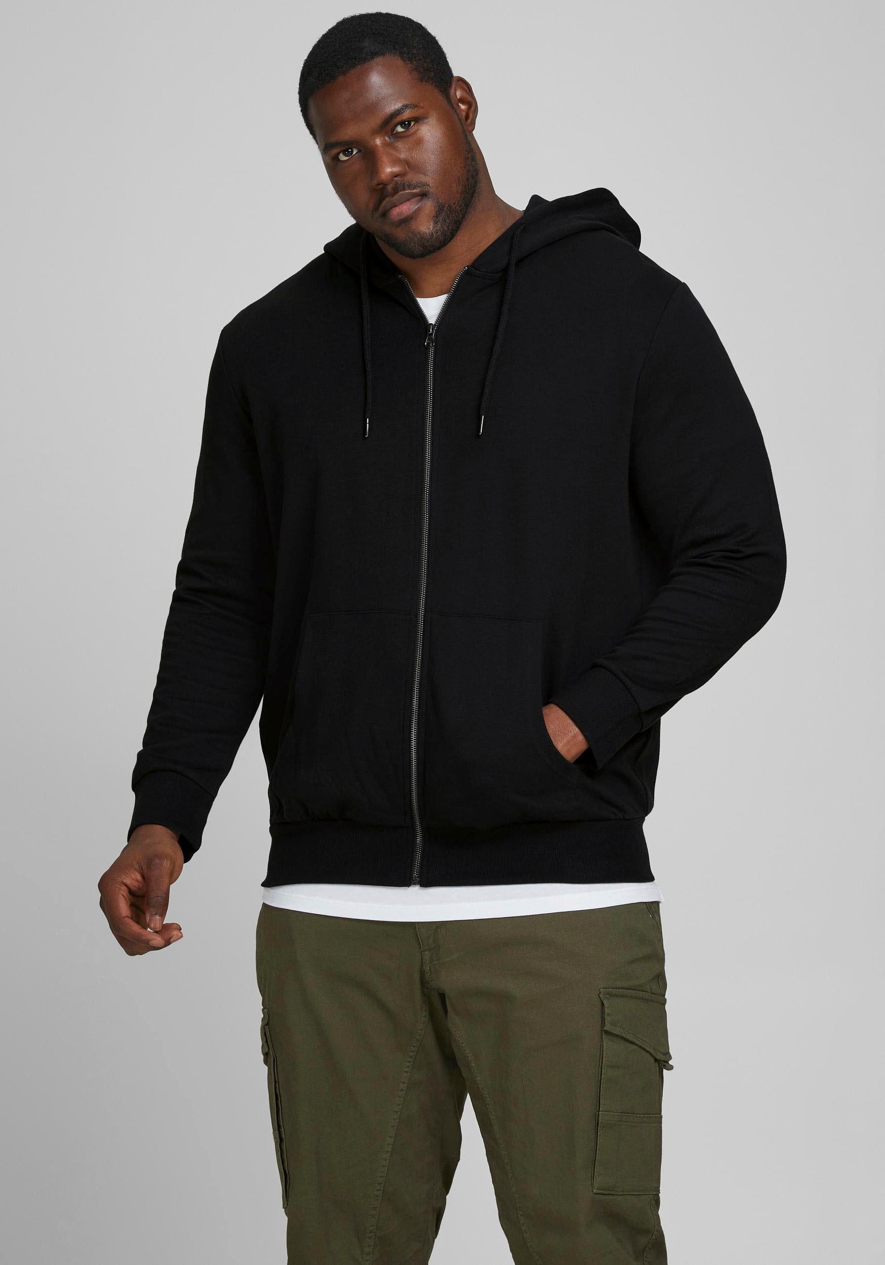 Jack & Jones PlusSize Kapuzensweatjacke »BASIC SWEAT ZIP HOOD«, bis Grösse 6XL