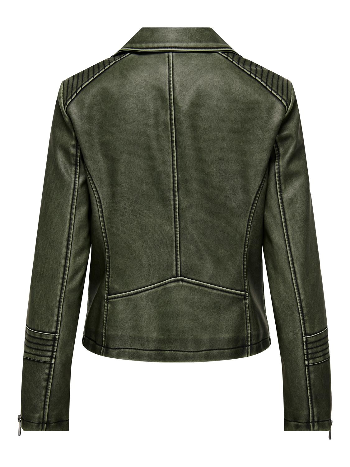 ONLY Lederimitatjacke »ONLHALLI GEMMA FAUX LEATHER BIKER CC OTW«, mit gesteppten Details